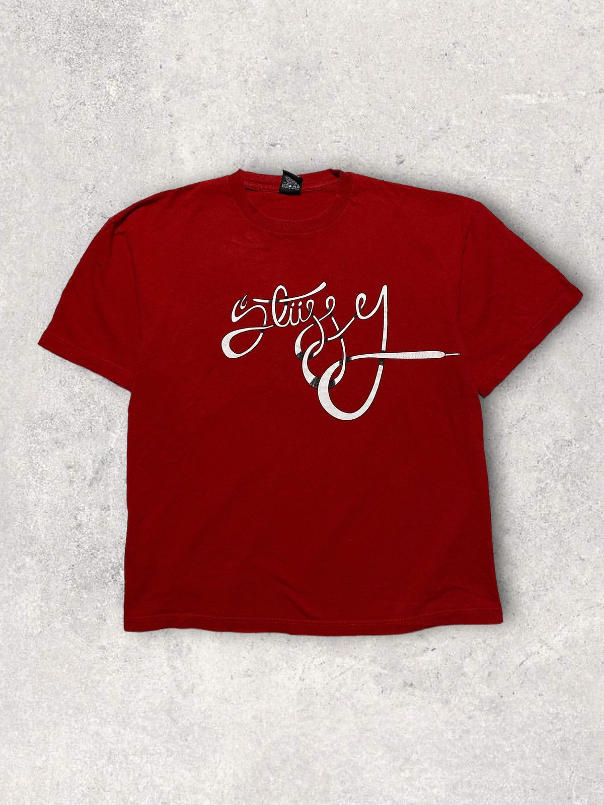 Stussy Stussy vintage 90s rare red tee big logo spellout streetwear Size US XL / EU 56 / 4 - 1 Thumbnail