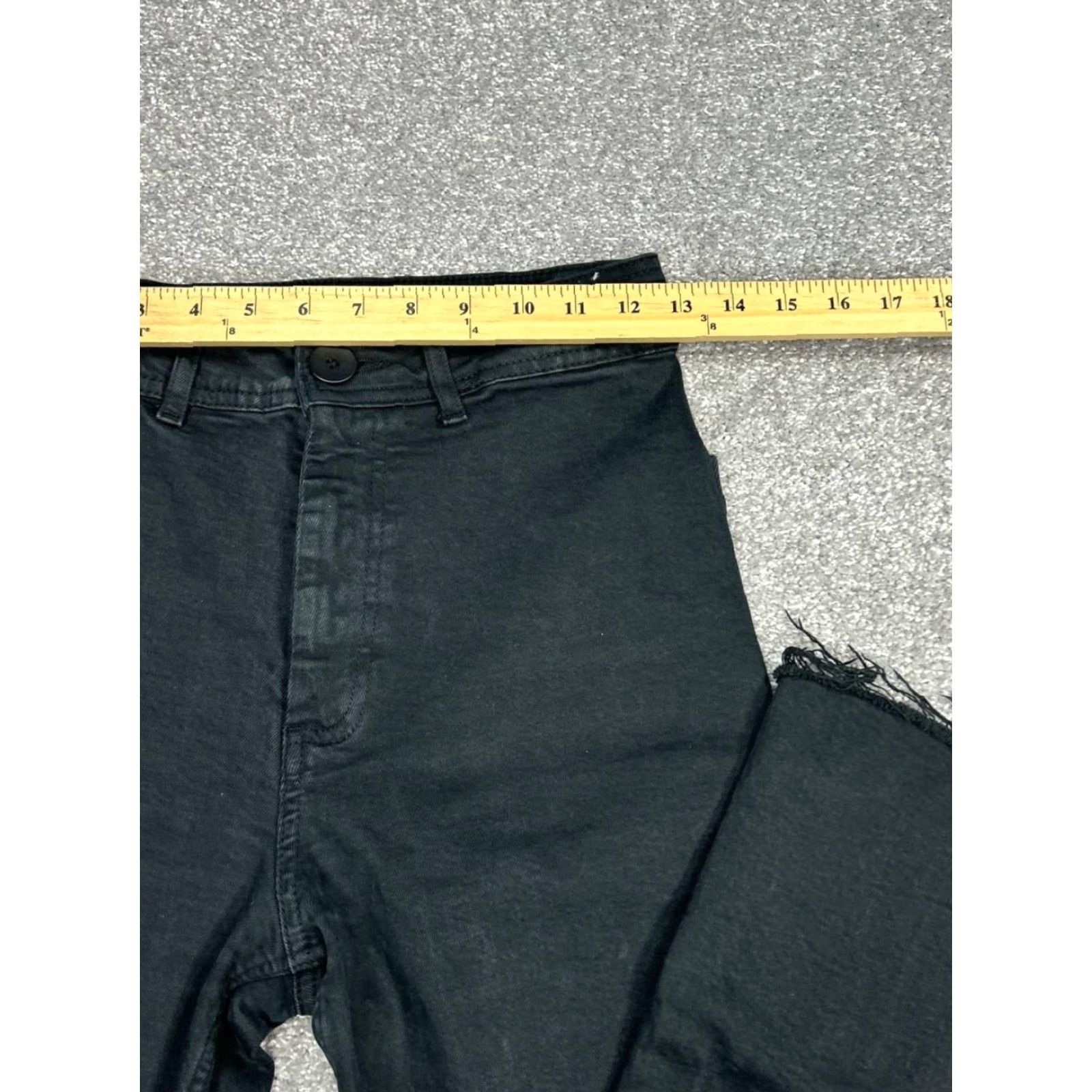 Zara Zara Jeans Womens 26 Black Denim High Rise Ripped Wide Leg Raw Hem Casual 26x28 Jeans Size 26" / US 2 / IT 38 - 7 Thumbnail