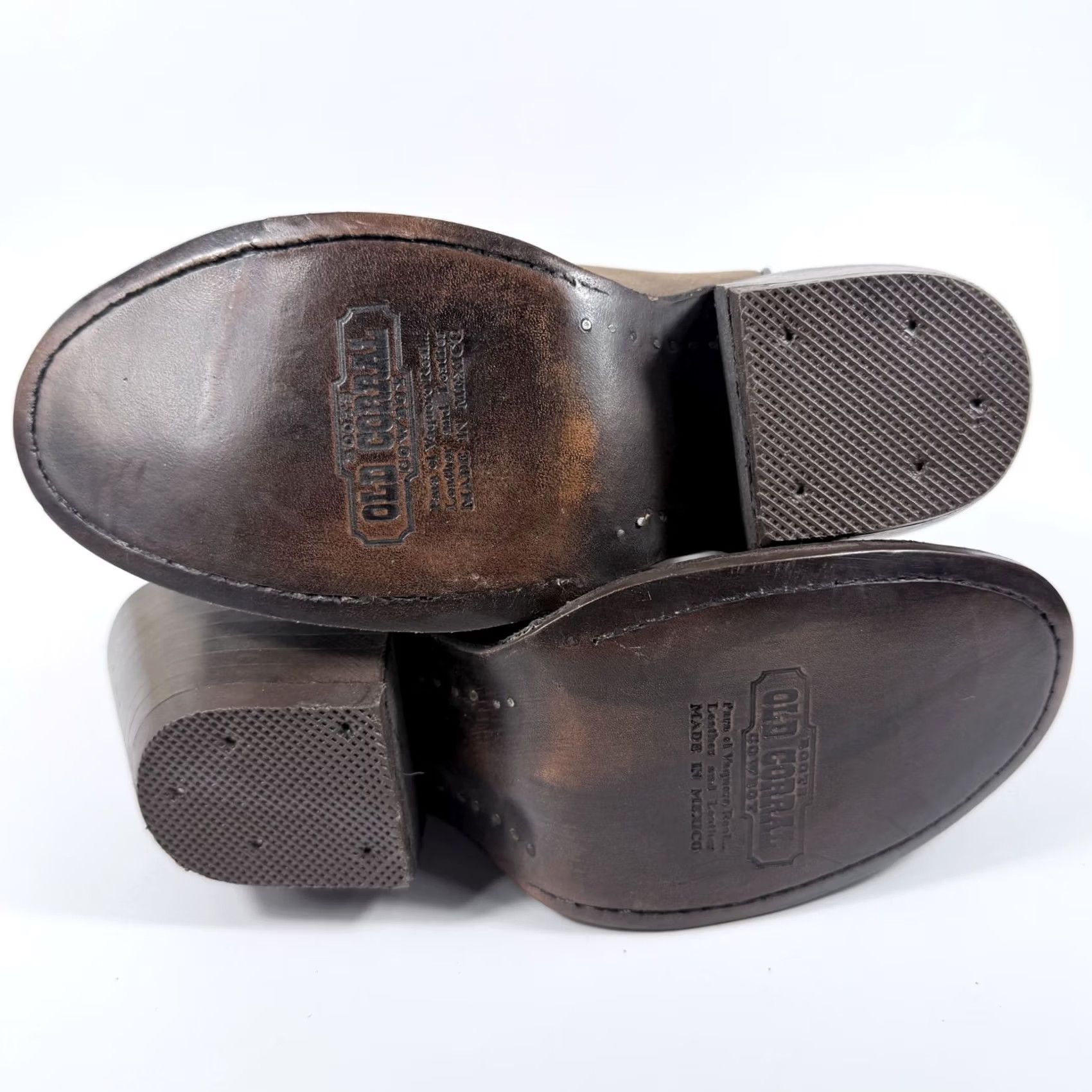 Vintage Old Corral Boots Women Brown Leather Pull On Round Toe Western - 7.5 Boots Size US 8 / IT 38 - 7 Thumbnail