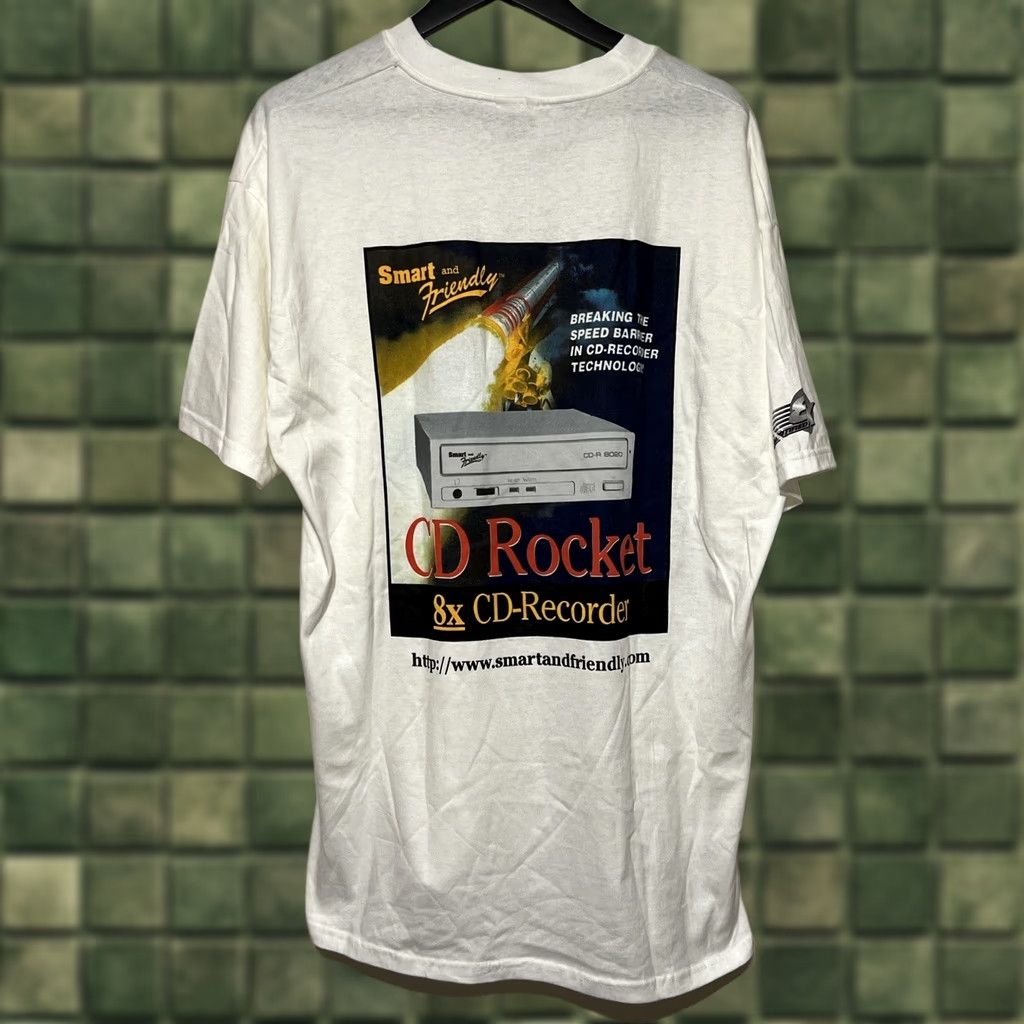 Vintage VINTAGE Stedman 90s Tech CD Rocket 8X CD Recorder T-Shirt White XL Men Crew Neck Short Sleeve Size US XL / EU 56 / 4 - 1 Thumbnail