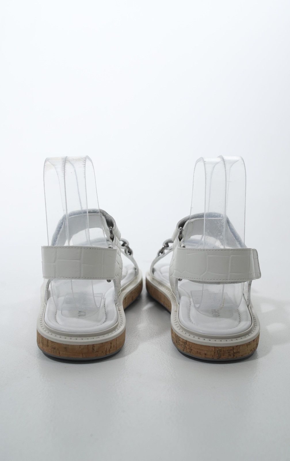 Louis Vuitton LOUIS VUITTON Sandals Textured Leather Shoes Cork Sole LV Size US 9 / EU 42 - 6 Thumbnail
