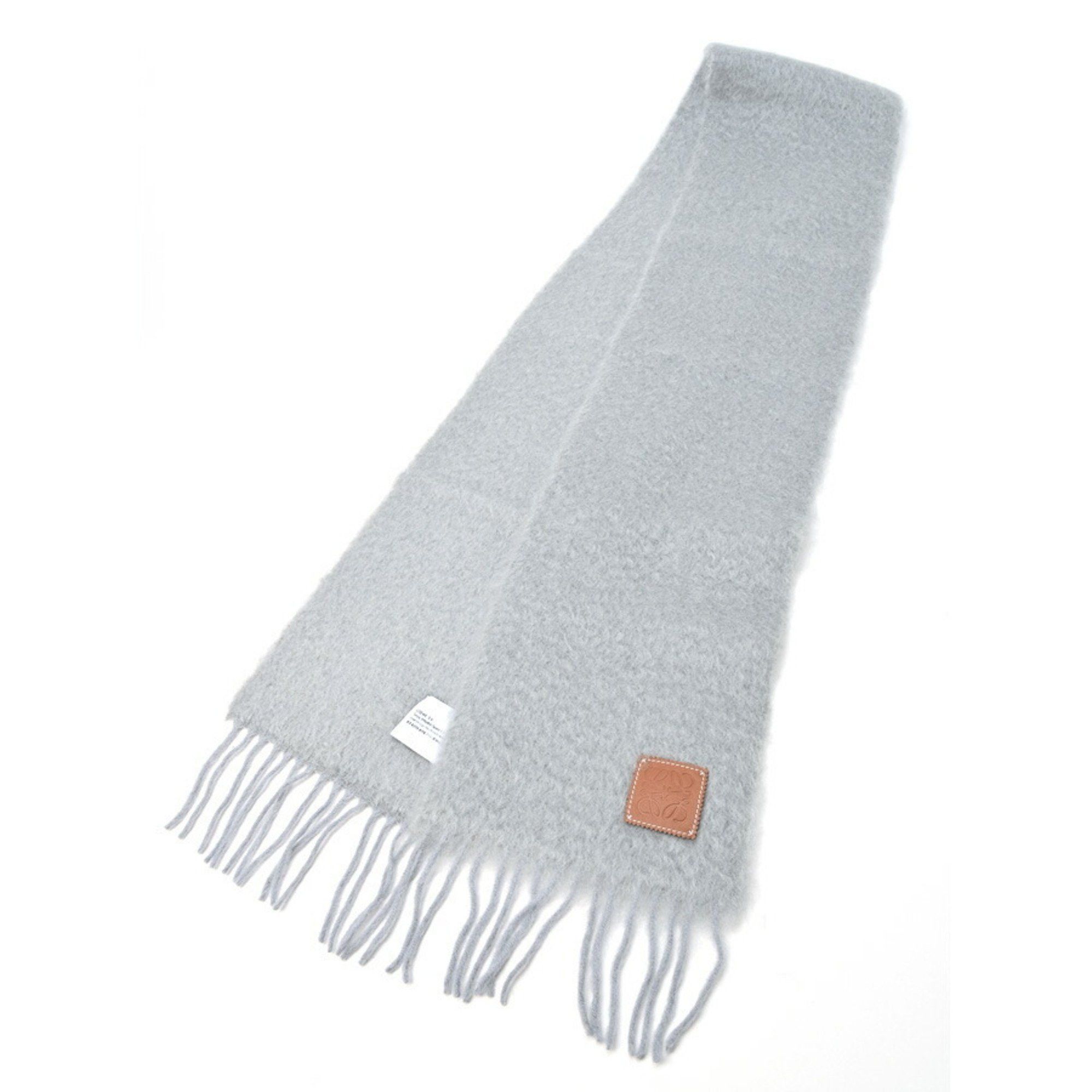 image of Loewe Muffler/scarf F655254X01 Mohair/wool Light Gray, Women's