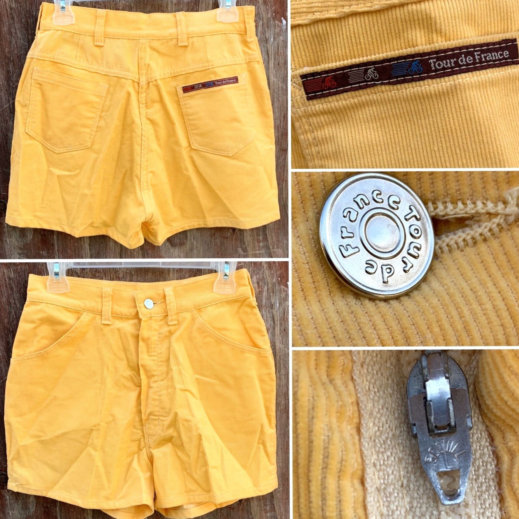 Vintage VINTAGE Tour De France Corduroy Shorts 28 Waist 70s Scovill Zipper Yellow Size 28" / US 6 / IT 42 - 3 Thumbnail