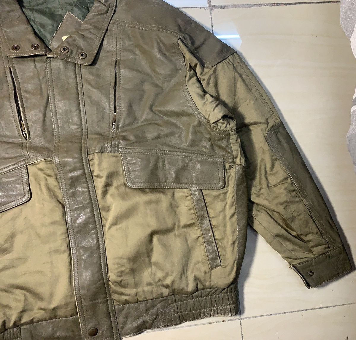 Japanese Brand RARE ORB BY MIZUNO COW LEATHER X COTTON JACKET RARE DESIGN Size US M / EU 48-50 / 2 - 5 Thumbnail