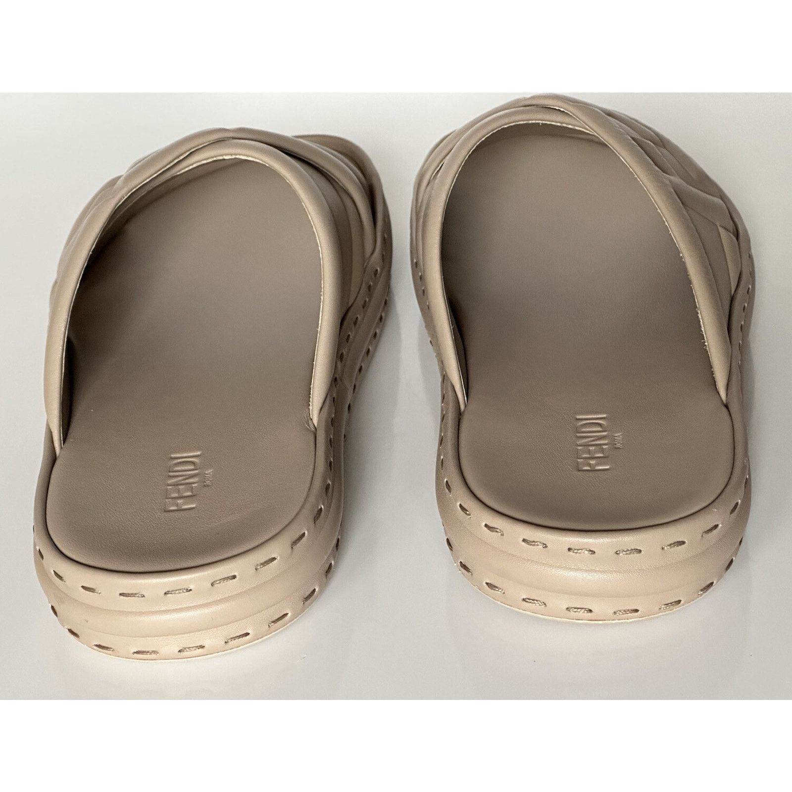 Fendi Men's FF Calf Leather Sandals Beige 9 US/8 UK 7X1501