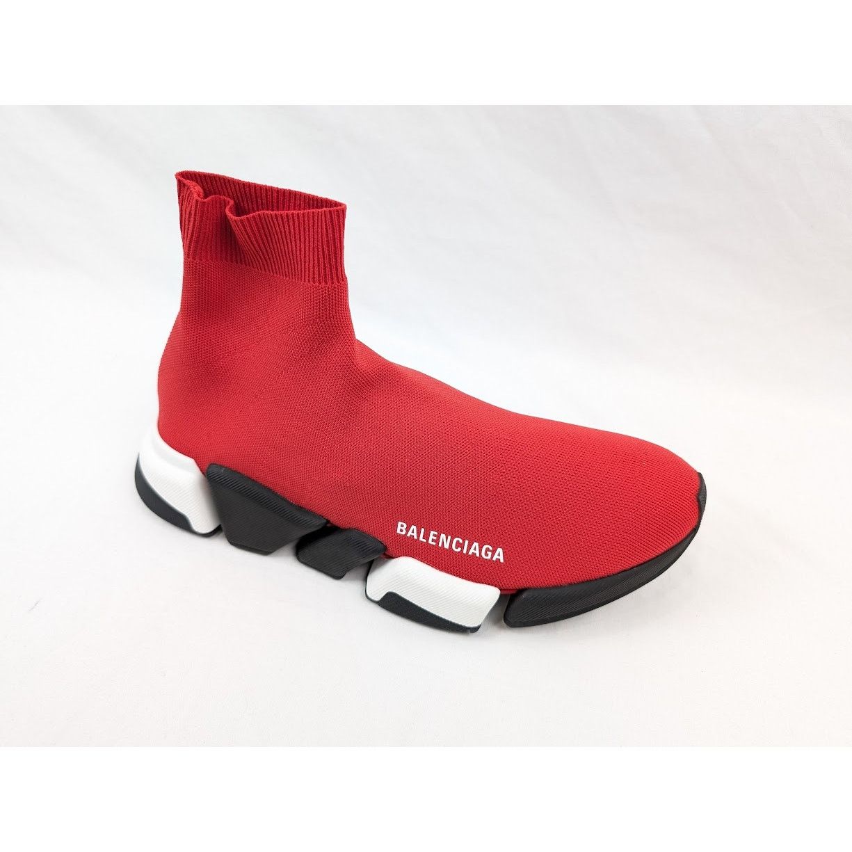 Balenciaga o1rshd1 Speed 2.0 Low-Top Sneakers in Red/Black/White Size US 9 / EU 42 - 2 Thumbnail