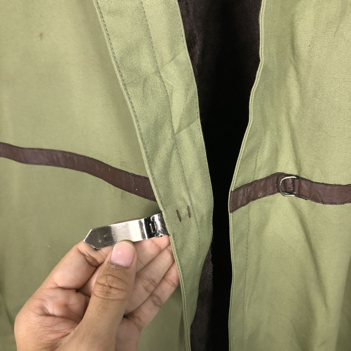 Japanese Brand 🔥RICH GREEN LONG JACKET JANE MORE MINK FUR BLANKET Size US M / EU 48-50 / 2 - 20 Thumbnail
