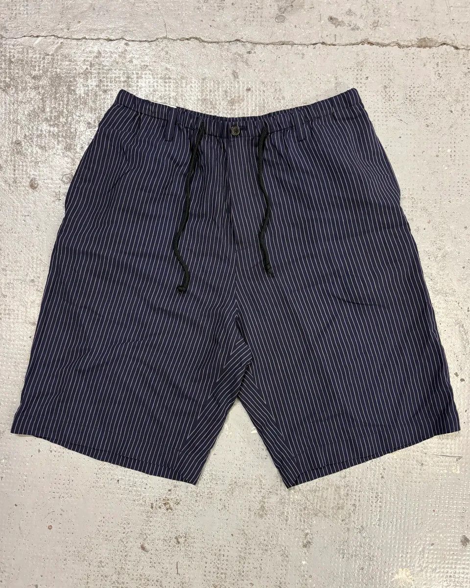 Dries Van Noten Dries Van Noten Navy Acetate Viscose Pinstripe Shorts Size US 30 / EU 46 - 1 Thumbnail