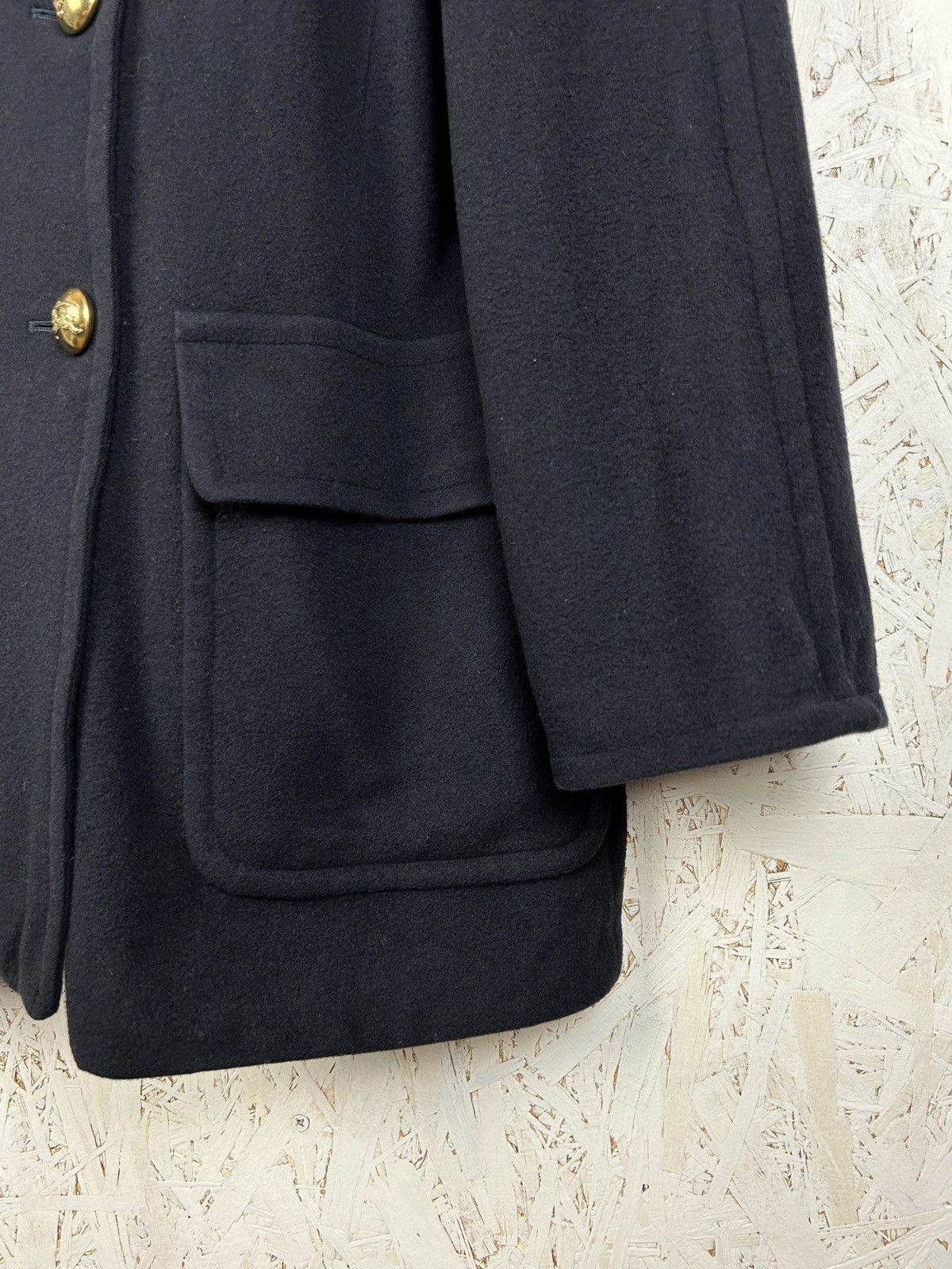 Burberry 90s Vintage Burberry’s Wool Double Breasted Peacoat Blue Size L / US 10 / IT 46 - 4 Thumbnail