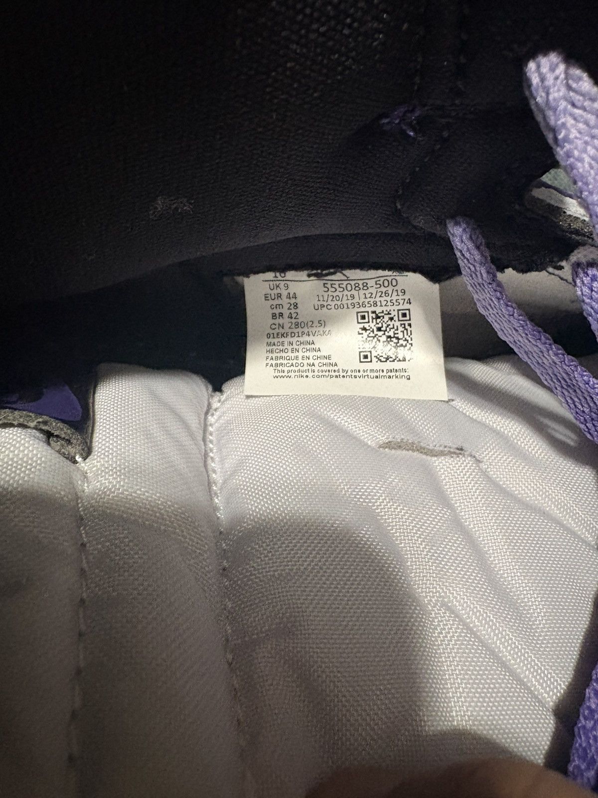 Jordan Brand Air Jordan 1 Court Purple 2.0 Size US 10 / EU 43 - 6 Thumbnail