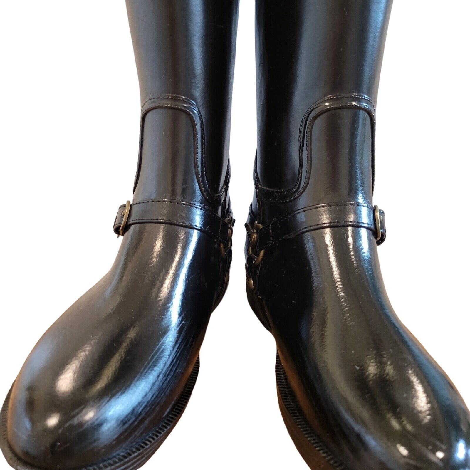 Vintage Chooka Signature Rain Riding Boots Tall Rubber Black Sz US 6 Size US 6 / IT 36 - 3 Thumbnail