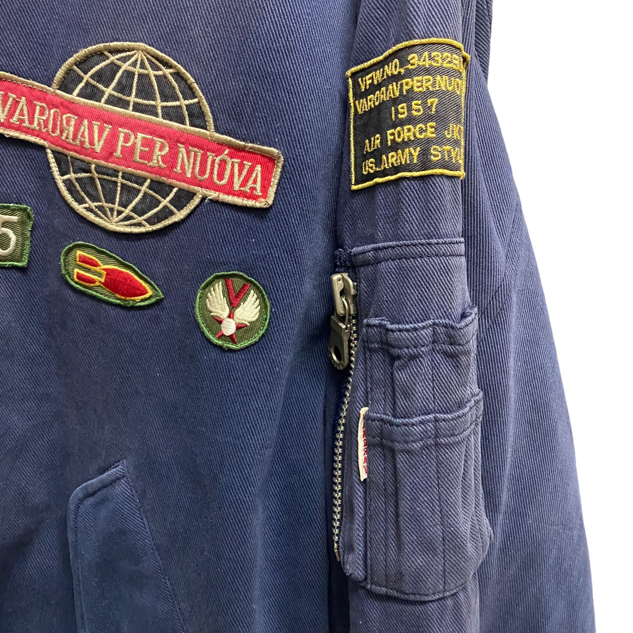 Japanese Brand Vintage Varorav Pernuova Flight Jacket Large Size US L / EU 52-54 / 3 - 8 Thumbnail