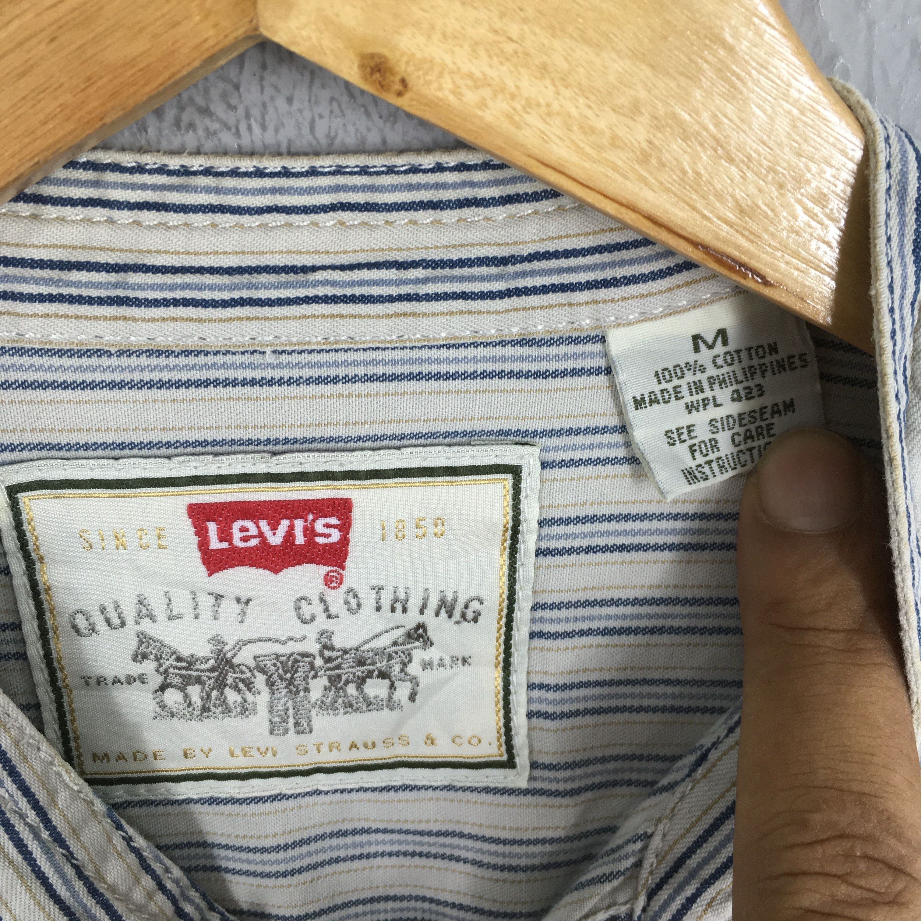 Levi's Vintage 90s Levis Jeans Striped Flannel Shirt Medium Size US M / EU 48-50 / 2 - 6 Thumbnail