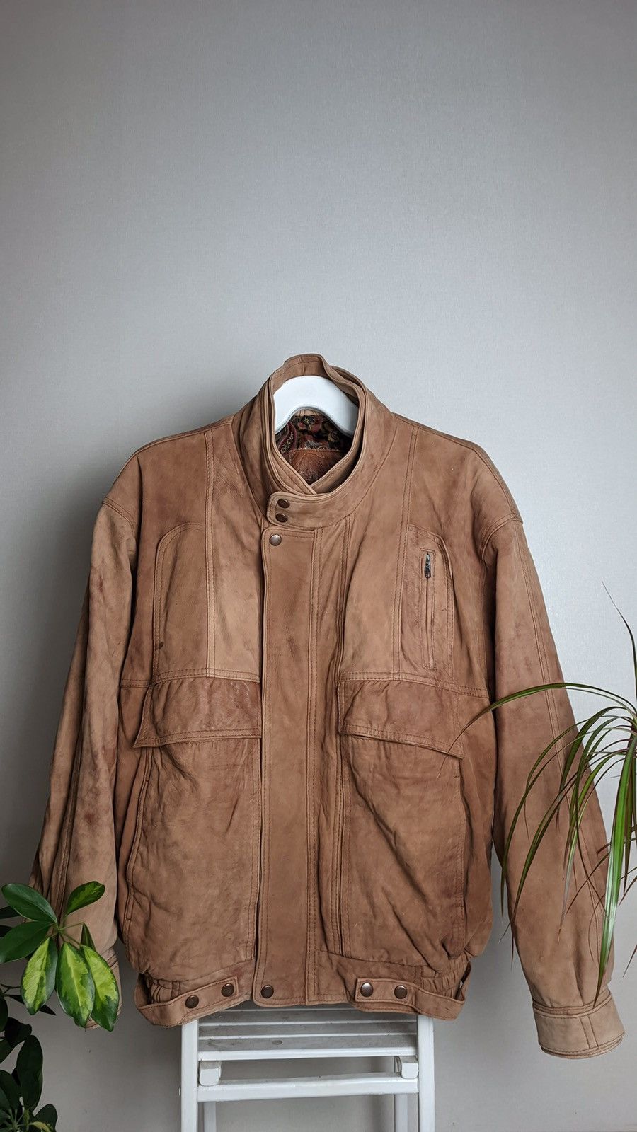 Cowboy Equipment Rare Faded Baggy Fly Leather Bomber Jacket pilot ysl gucci Size US L / EU 52-54 / 3 - 2 Thumbnail