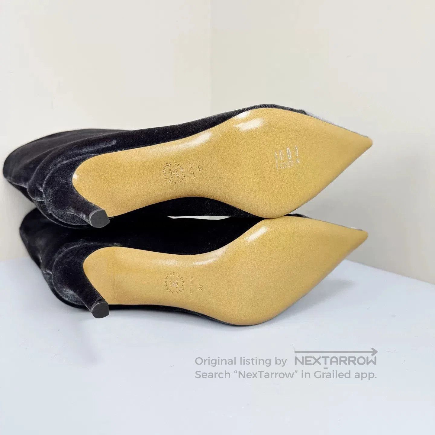 Alexandre Vauthier Alexandre Vauthier Gray Velvet Pointed High Heels. Size US 6 / IT 36 - 5 Thumbnail