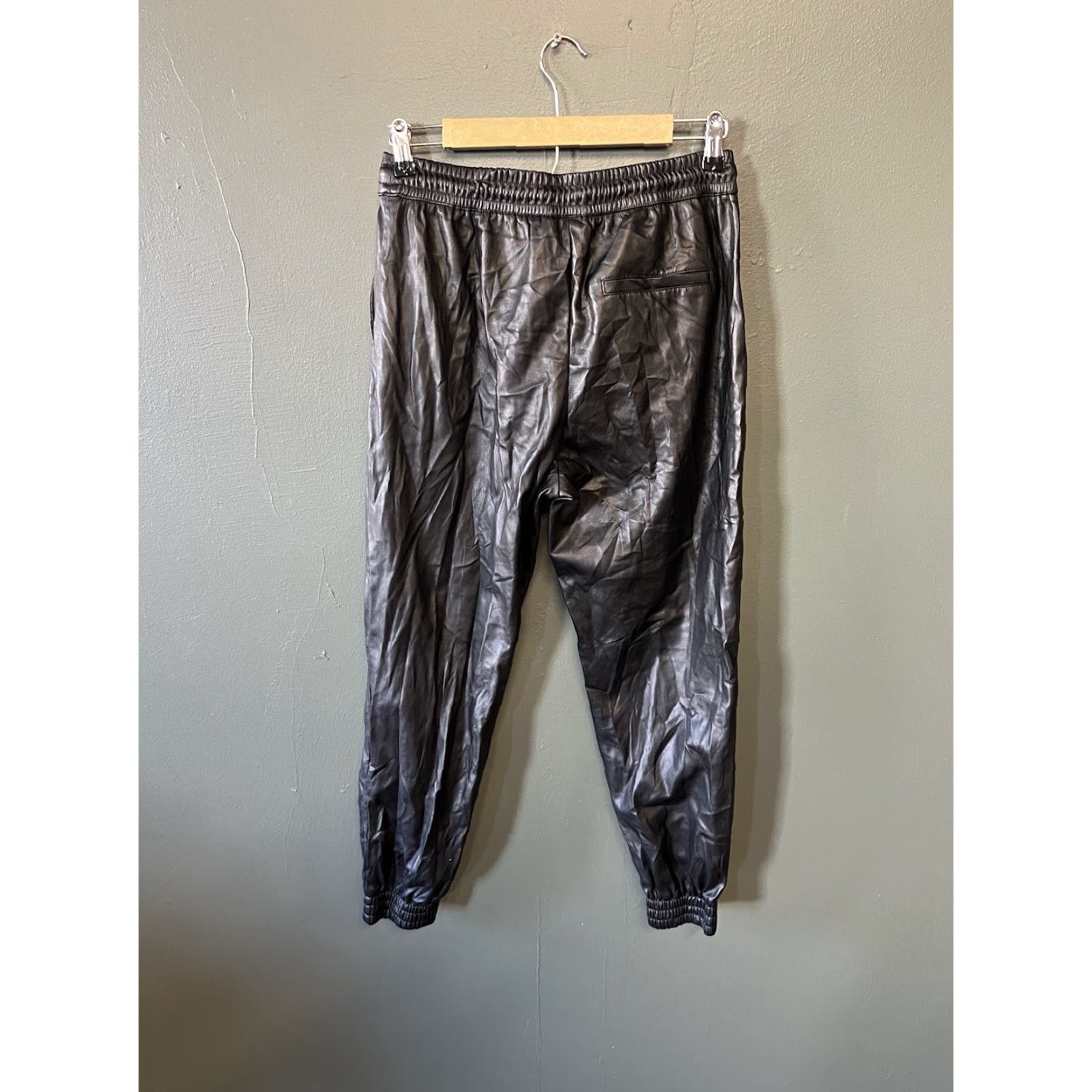 Zara Zara Womens Black Leather Jogger Pants Size Small Size 28" / US 6 / IT 42 - 2 Thumbnail