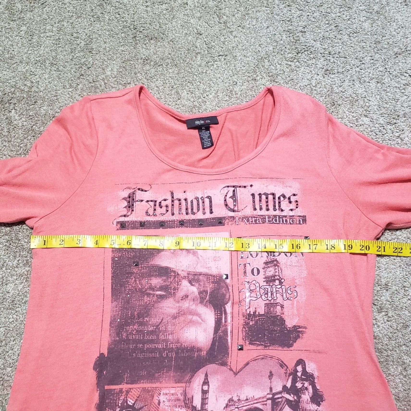 CO Cruise Wear & Co Shirt Women's M White Paris Long Sleeve Y2K Style Embellished Size M / US 6-8 / IT 42-44 - 4 Thumbnail