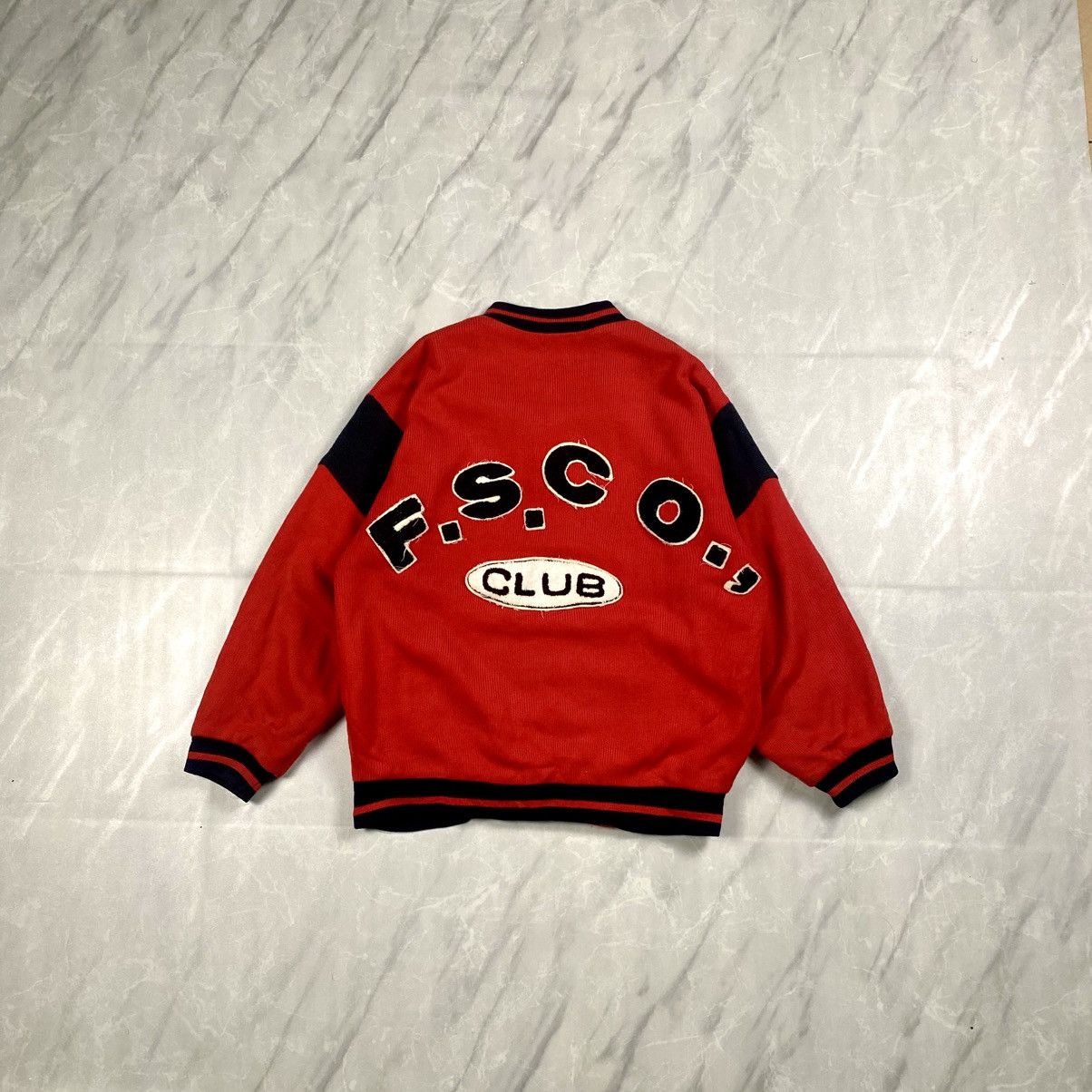 Japanese Brand Vintage 90s SoFine Studio Knit Wear Varsity Jacket Size US S / EU 44-46 / 1 - 1 Thumbnail