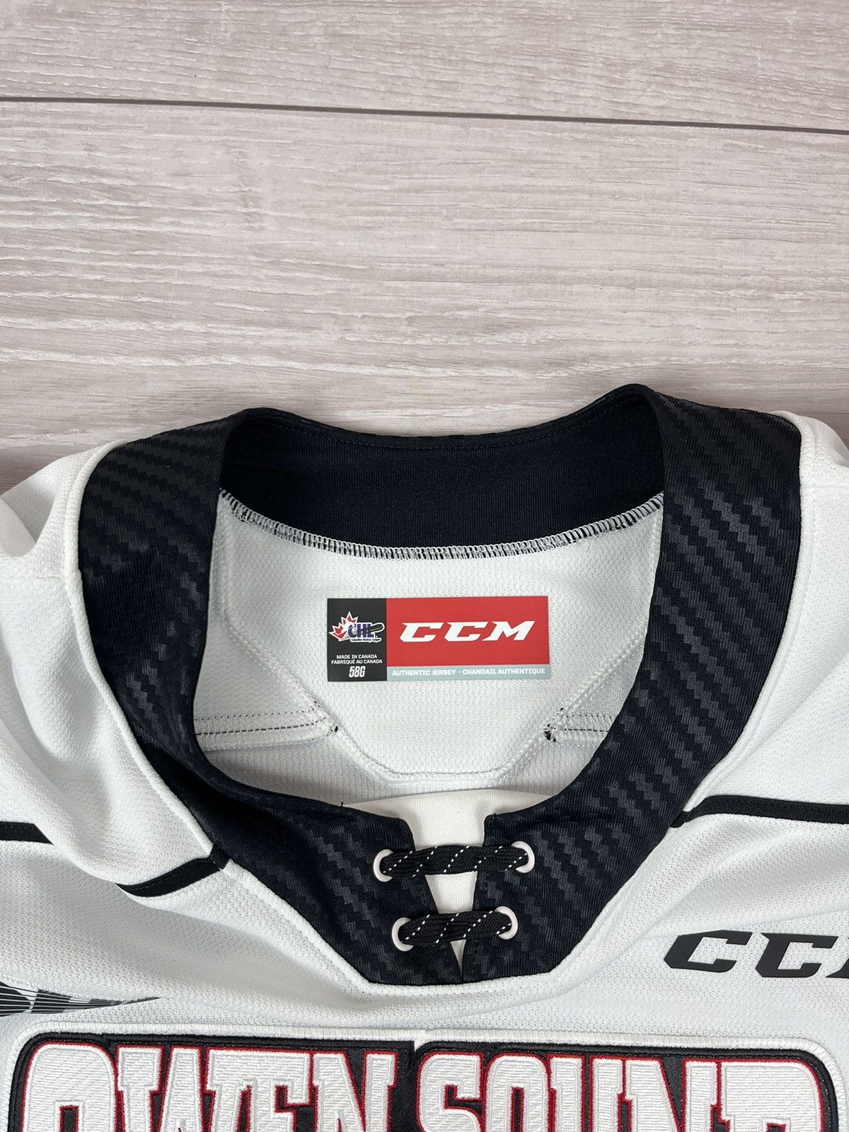 Ccm Owen Sound CCM OHL Attack Player Issue Hockey Jersey Size US XL / EU 56 / 4 - 11 Thumbnail