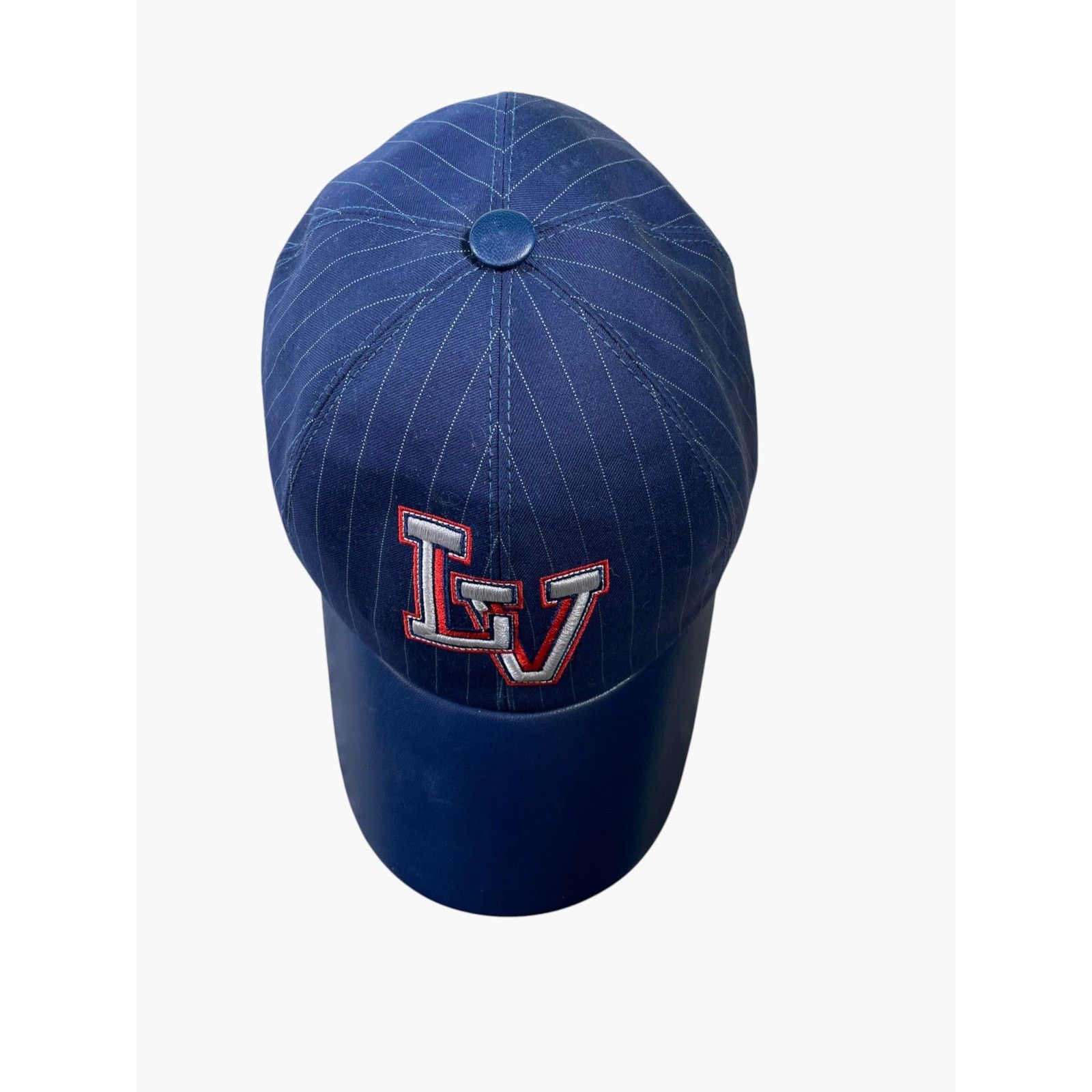 Louis Vuitton Louis Vuitton Pinstripe Embroidered Logo Navy Hat Size ONE SIZE - 5 Thumbnail