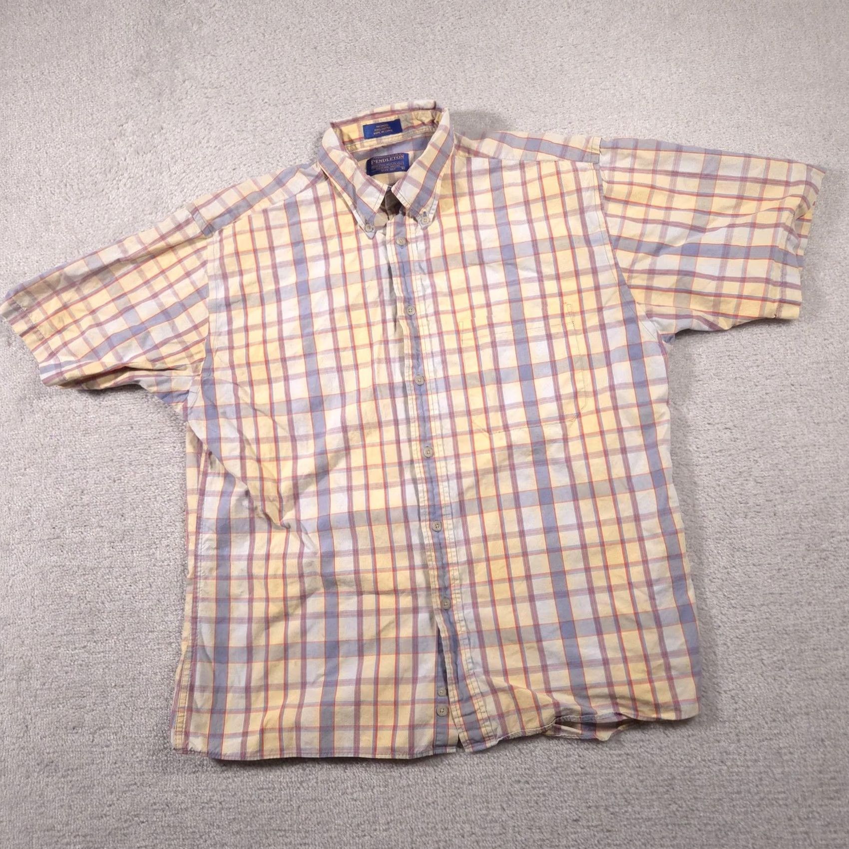 Pendleton Pendleton Shirt Mens Large Plaid Short Sleeve Button-Down Pocket Multicolor Pastel Check Subtle Wrinkles Size US L / EU 52-54 / 3 - 2 Thumbnail