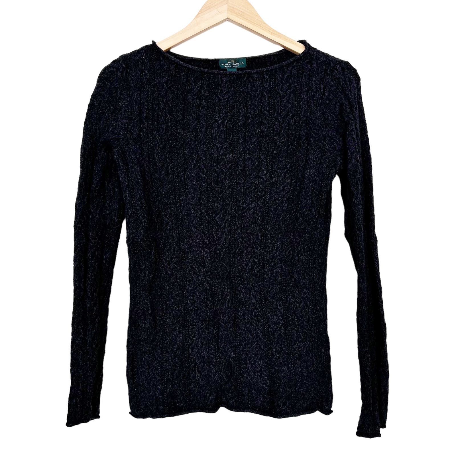 Ralph Lauren LRL Ralph Lauren Dark Gray Cable Knit Sweater Sz S Size S / US 4 / IT 40 - 5 Preview
