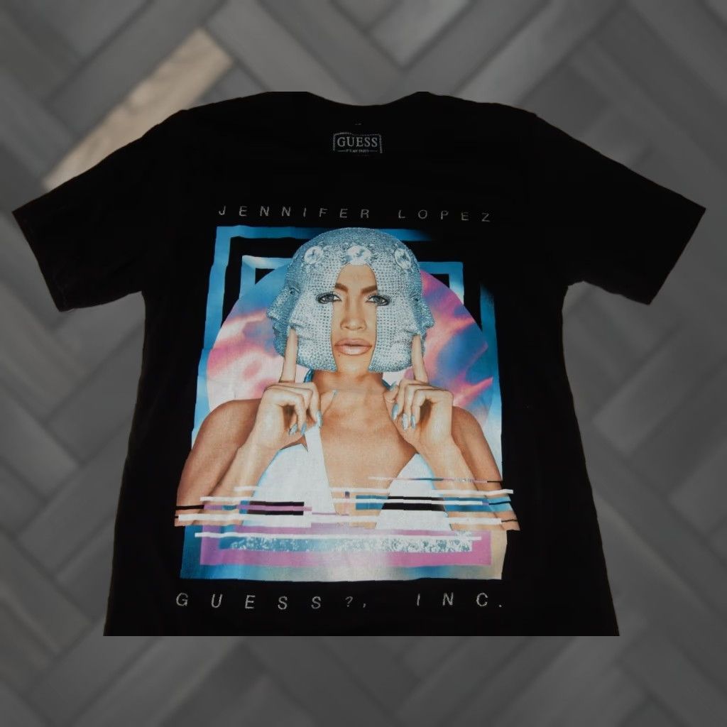 Guess GUESS Men T-Shirt S Black Jennifer Lopez 2019 Tour Graphic Print Cotton Size US S / EU 44-46 / 1 - 1 Thumbnail