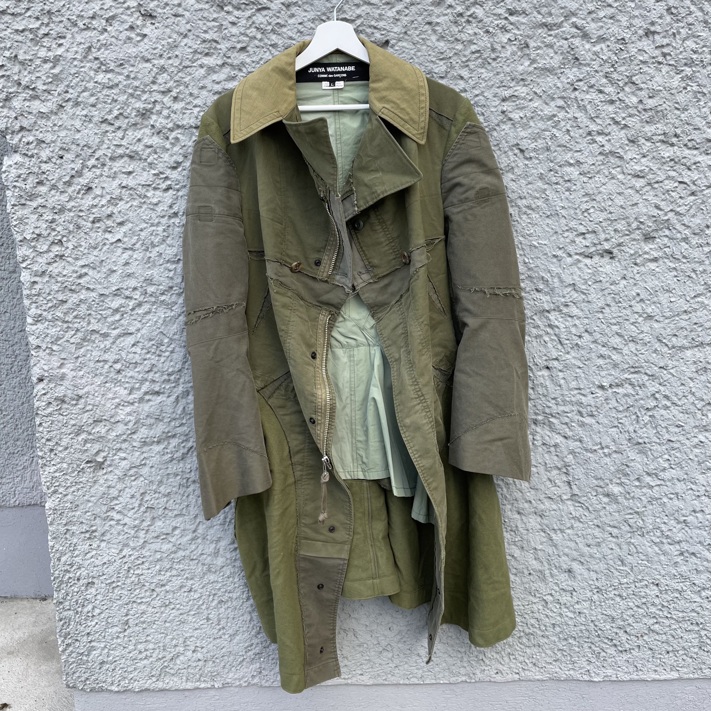Comme des Garcons CDG Junya Watanabe Reworked Patchwork Military Coat F/W06 Size L / US 10 / IT 46 - 3 Thumbnail