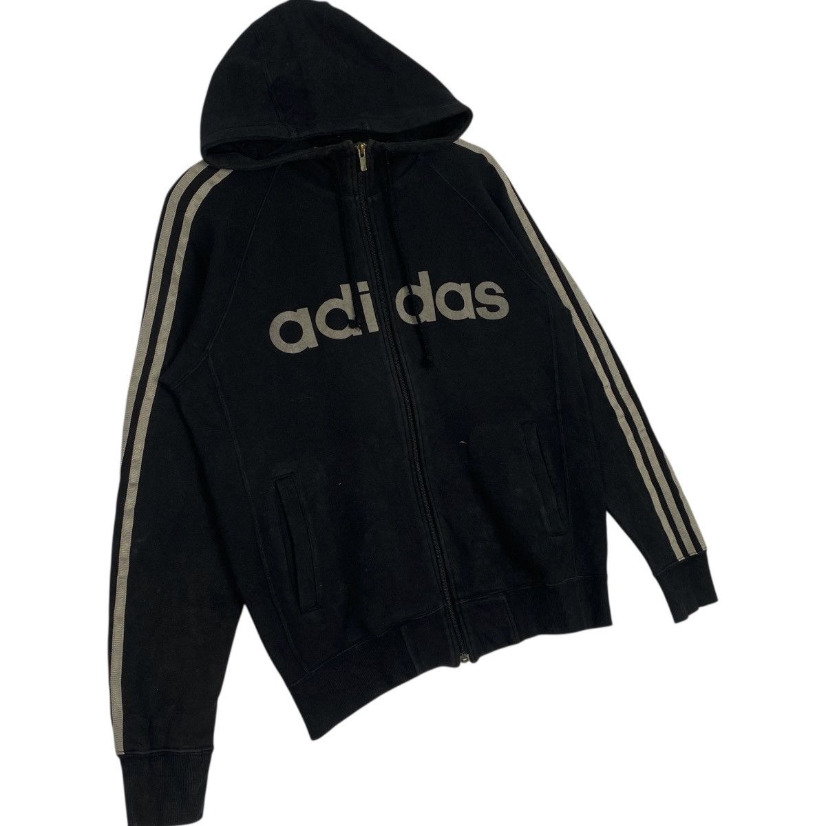 Other Vintage Adidas Full Zip Hoodie Sweater Black Big Size US S / EU 44-46 / 1 - 3 Thumbnail