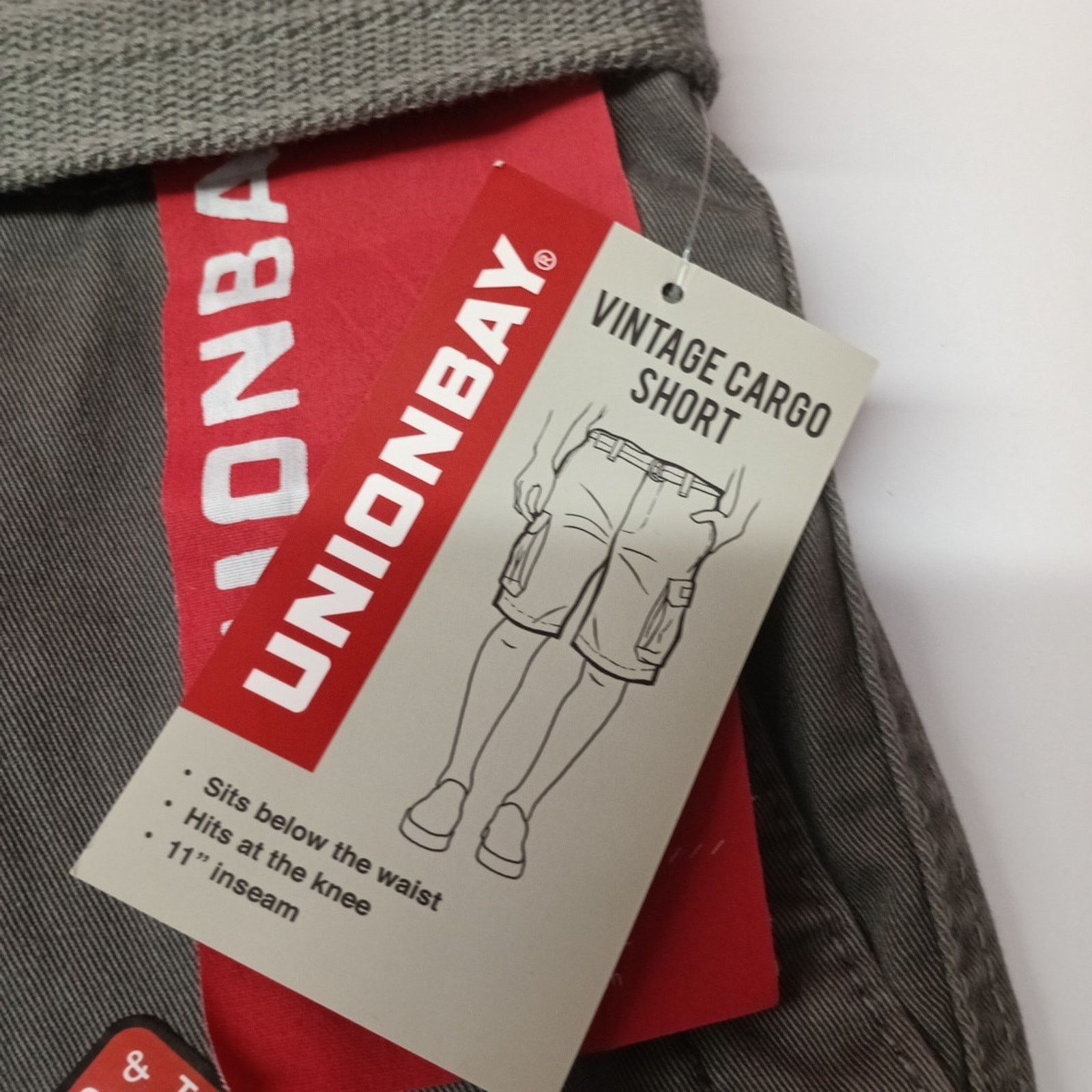 UNIONBAY Union Bay Cargo Shorts Men's Size 32 11” Ins Gray Goose Belt Size US 32 / EU 48 - 2 Thumbnail