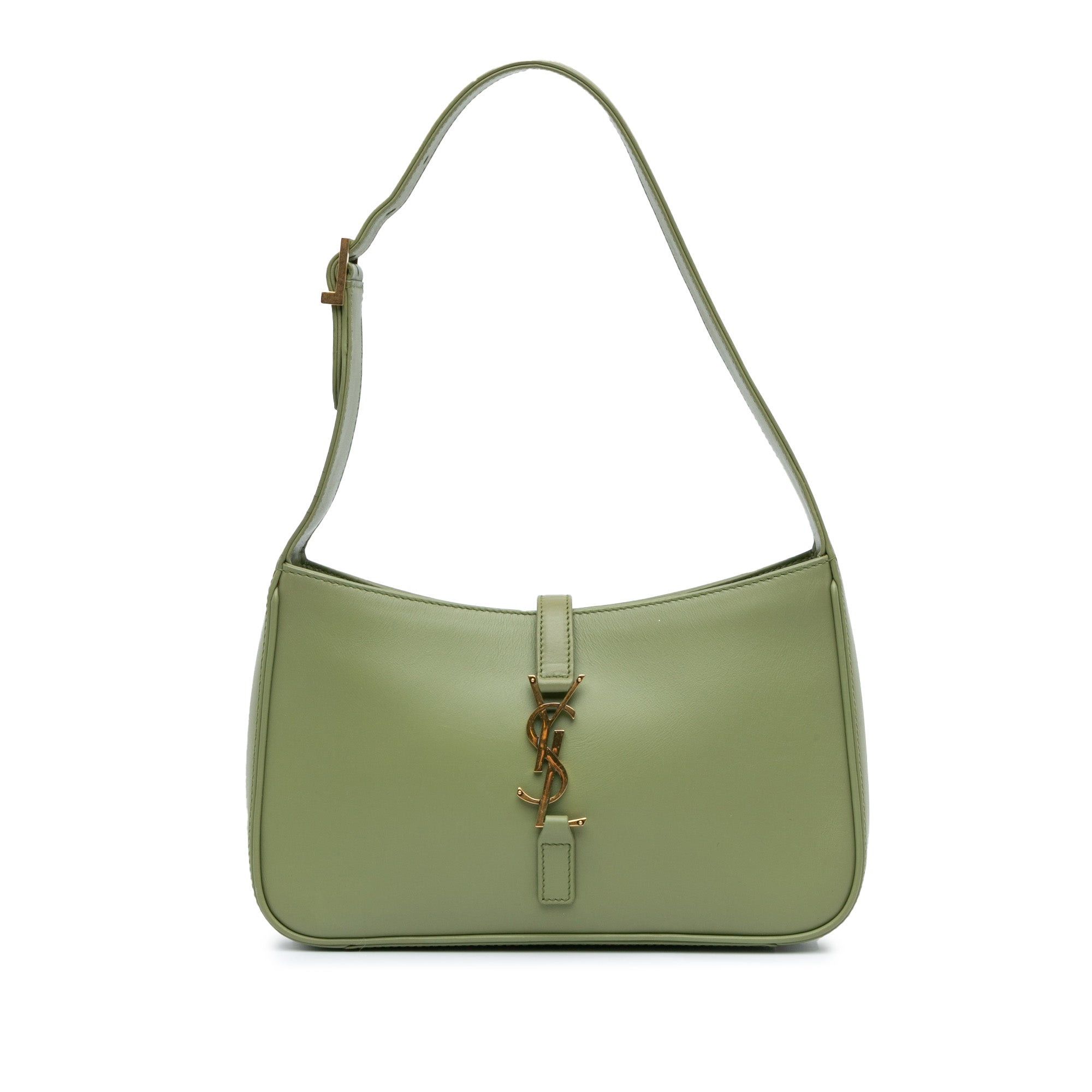 Saint Laurent Paris Saint Laurent Leather Le 5 a 7 Shoulder Bag Green Size ONE SIZE - 1 Thumbnail