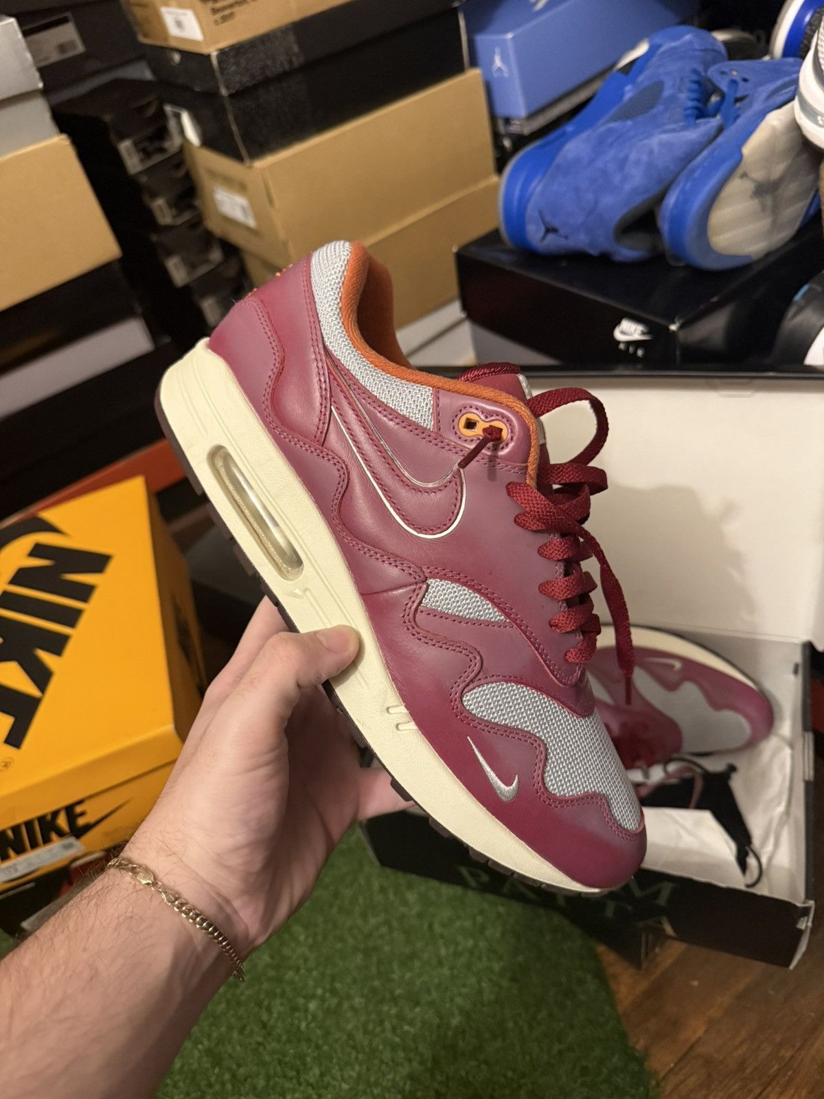 Nike × Patta Nike airmax 1 patta maroon sz 12 Size US 12 / EU 45 - 1 Thumbnail