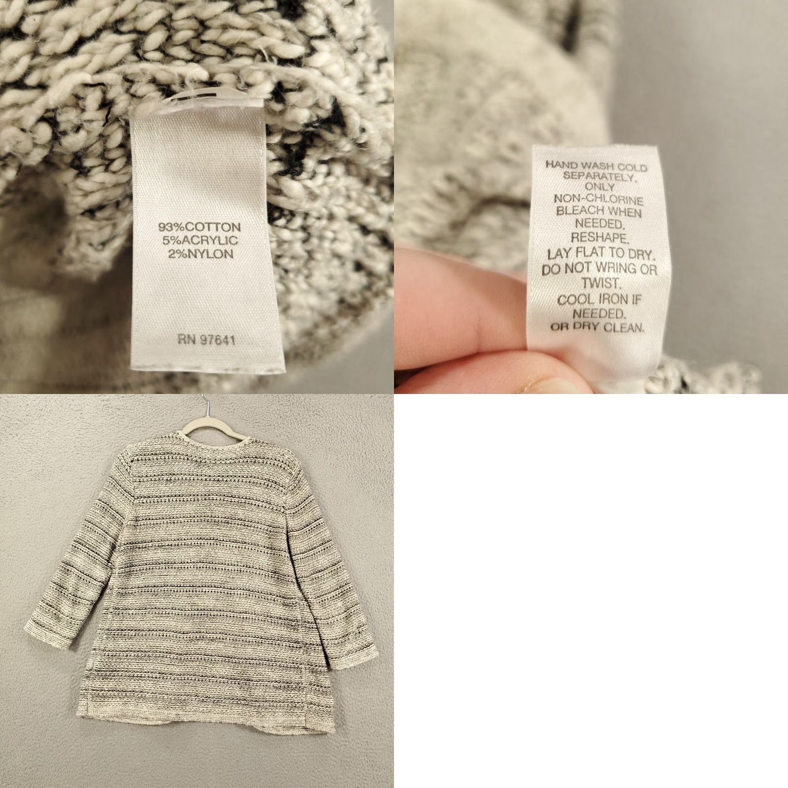 J. Jill VINTAGE Jill Cardigan Sweater Womens XS Gray Big Safety Pin Closure Open Knit Thick Size XS / US 0-2 / IT 36-38 - 8 Thumbnail