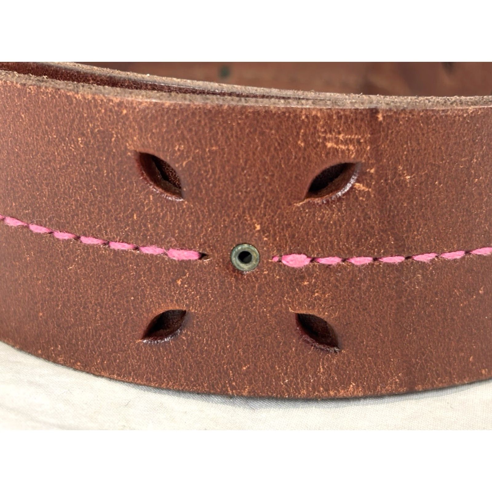 American Eagle Outfitters VINTAGE American Eagle Belt Women Size S 1.5” Wide Brown Floral Stitching Y2K Womens Size ONE SIZE - 4 Thumbnail