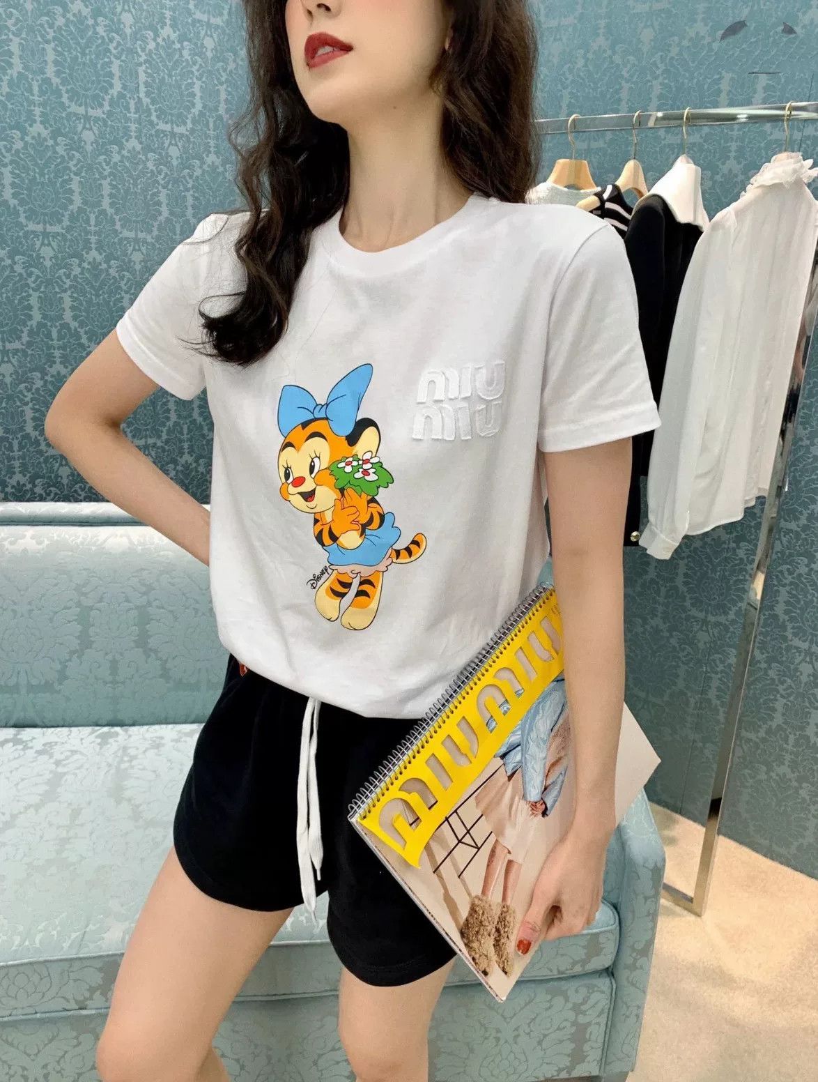 Miu Miu Disney Blue Short-Sleeve T-Shirt