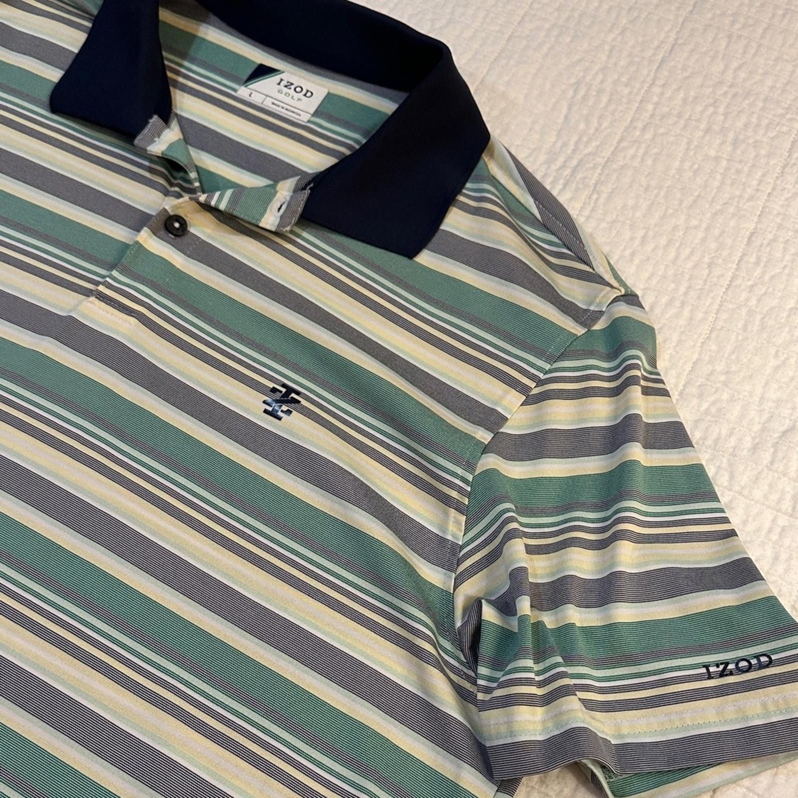 Izod Izod Golf Large Men’s Shirt EUC Fairway Green Stripe Size US L / EU 52-54 / 3 - 4 Thumbnail