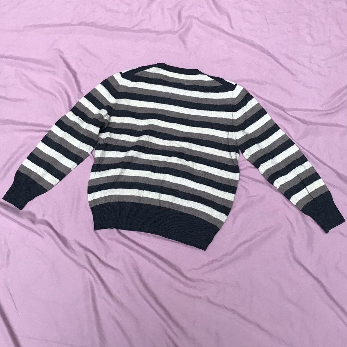 Gran Sasso GRAN SASSO DENSE WOOL & CASHMERE BLEND STRIP CREWNECK JUMPER Size M / US 6-8 / IT 42-44 - 10 Thumbnail