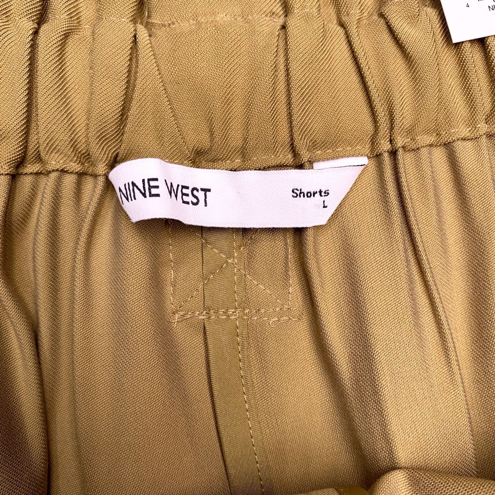 Nine West Nine West Paperbag Shorts Large Brown Belted High Rise Ladies Regular Summer Casual Size 36" / US 14 / IT 50 - 4 Thumbnail
