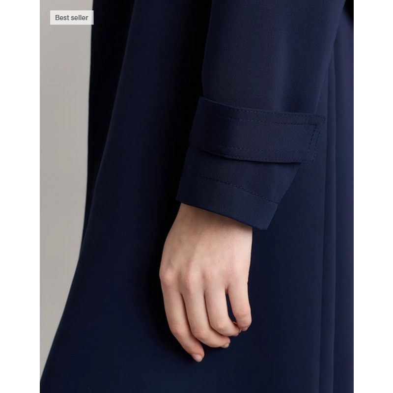 Quince Quince Women's Stretch Crepe Trench Coat Navy Size S NWT Size XS / US 0-2 / IT 36-38 - 5 Thumbnail