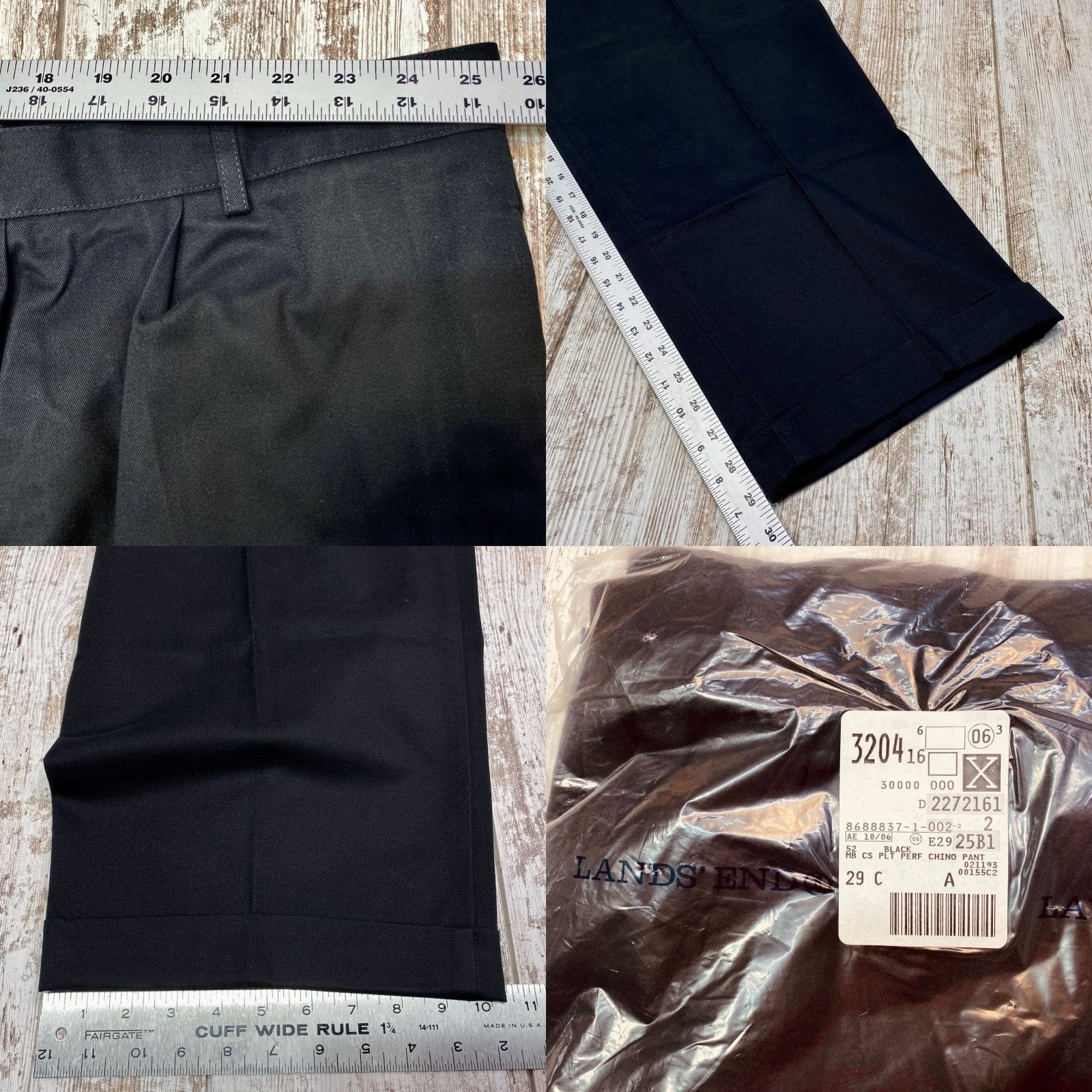 Lands' End Lands' End Chino Pants Mens 52x29 Black Traditional Fit Pleated NEW 7555 Size US 36 / EU 52 - 9 Thumbnail