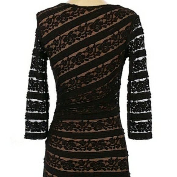 Vintage Studio M Gothic Lace Bodycon Asymmetrical Neckline Long Slee Size XS / US 0-2 / IT 36-38 - 7 Thumbnail
