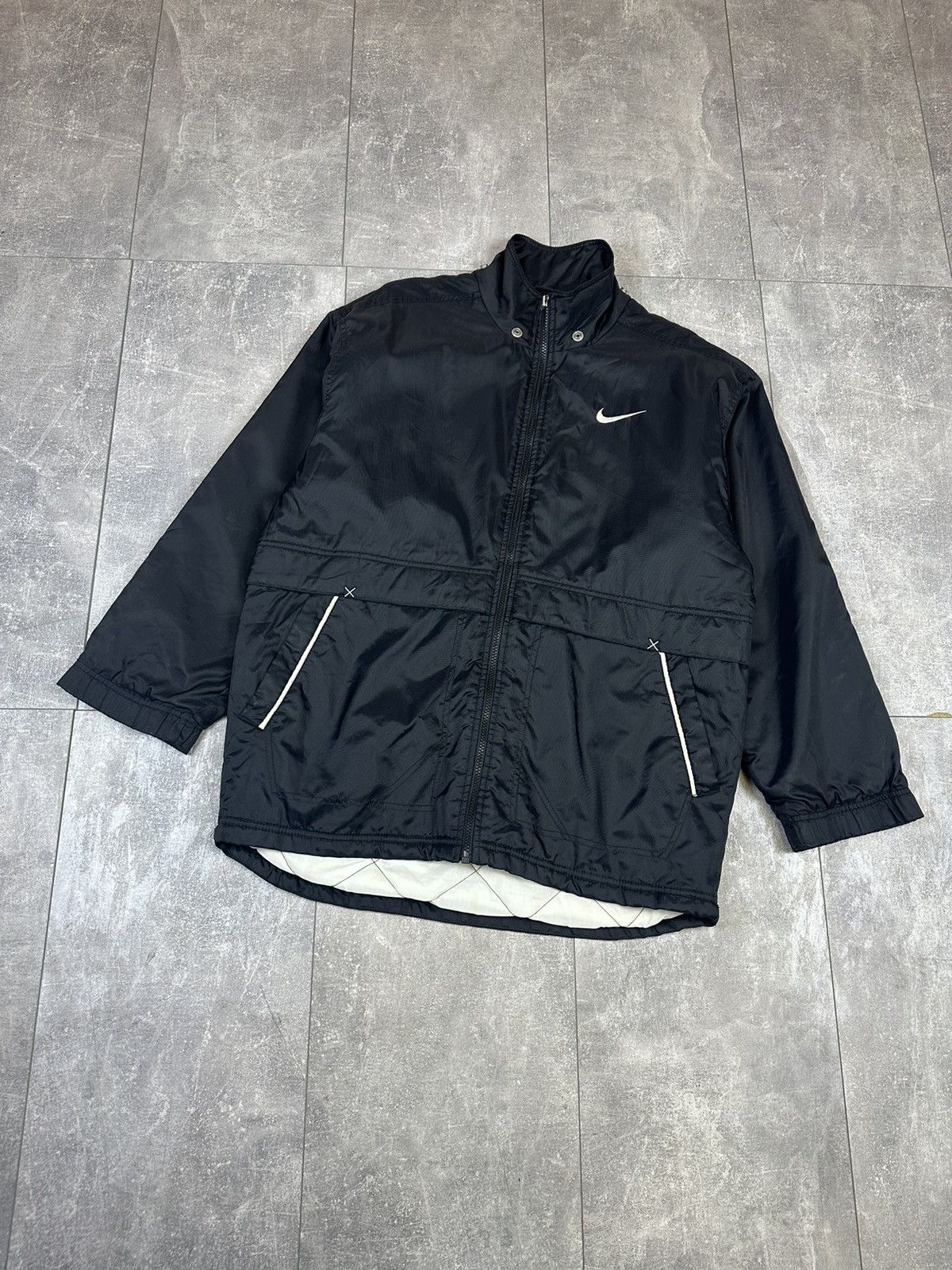 Vintage Men’s distressed Nike overprint logo swoosh jacket Size US S / EU 44-46 / 1 - 3 Thumbnail
