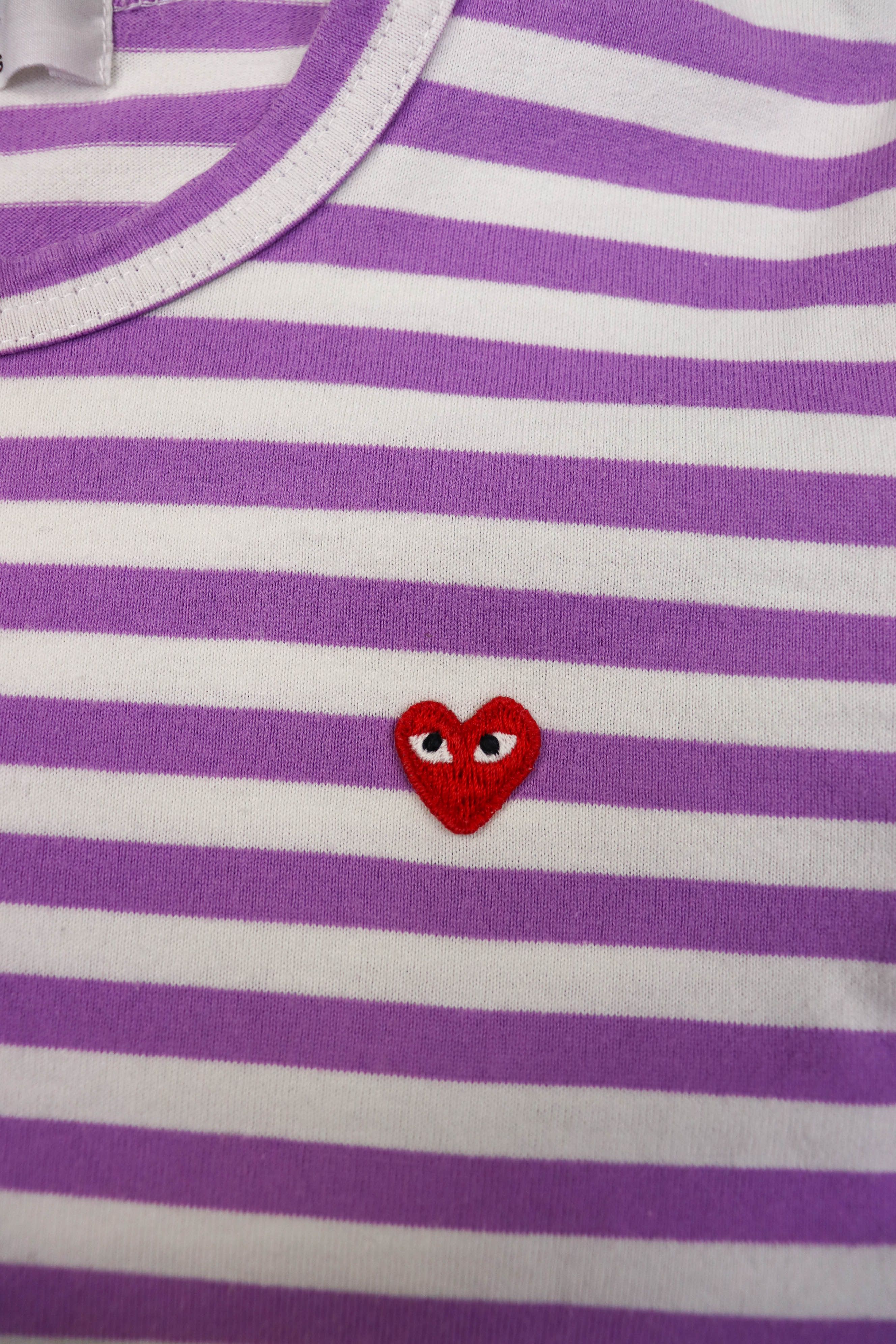 Comme des Garcons Comme des Garçons Purple White Striped Long Sleeve T-shirt Size S / US 4 / IT 40 - 8 Thumbnail