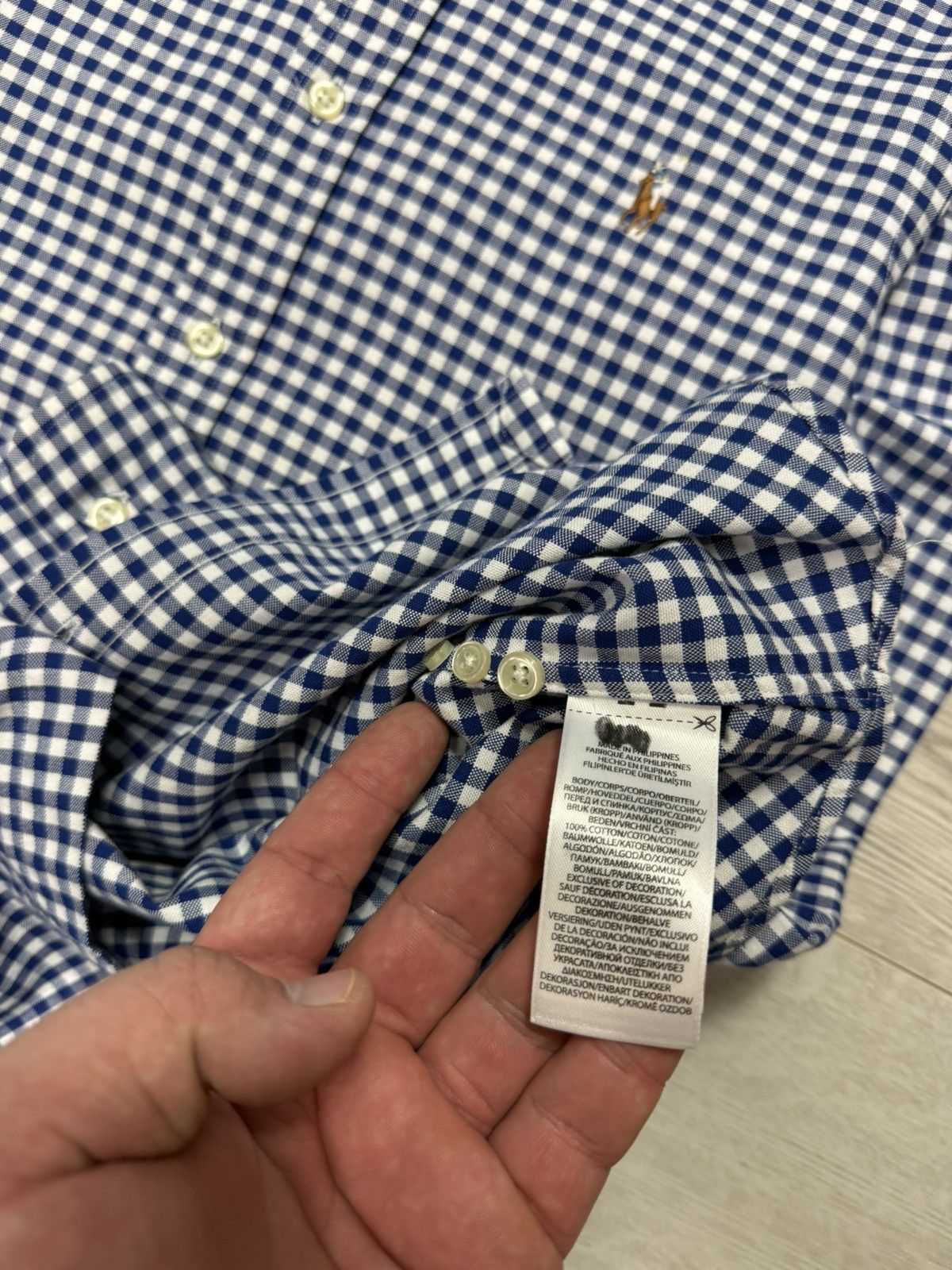 Polo Ralph Lauren Polo Ralph Lauren Blue White Gingham Check Button Down Shirt Size US S / EU 44-46 / 1 - 11 Thumbnail