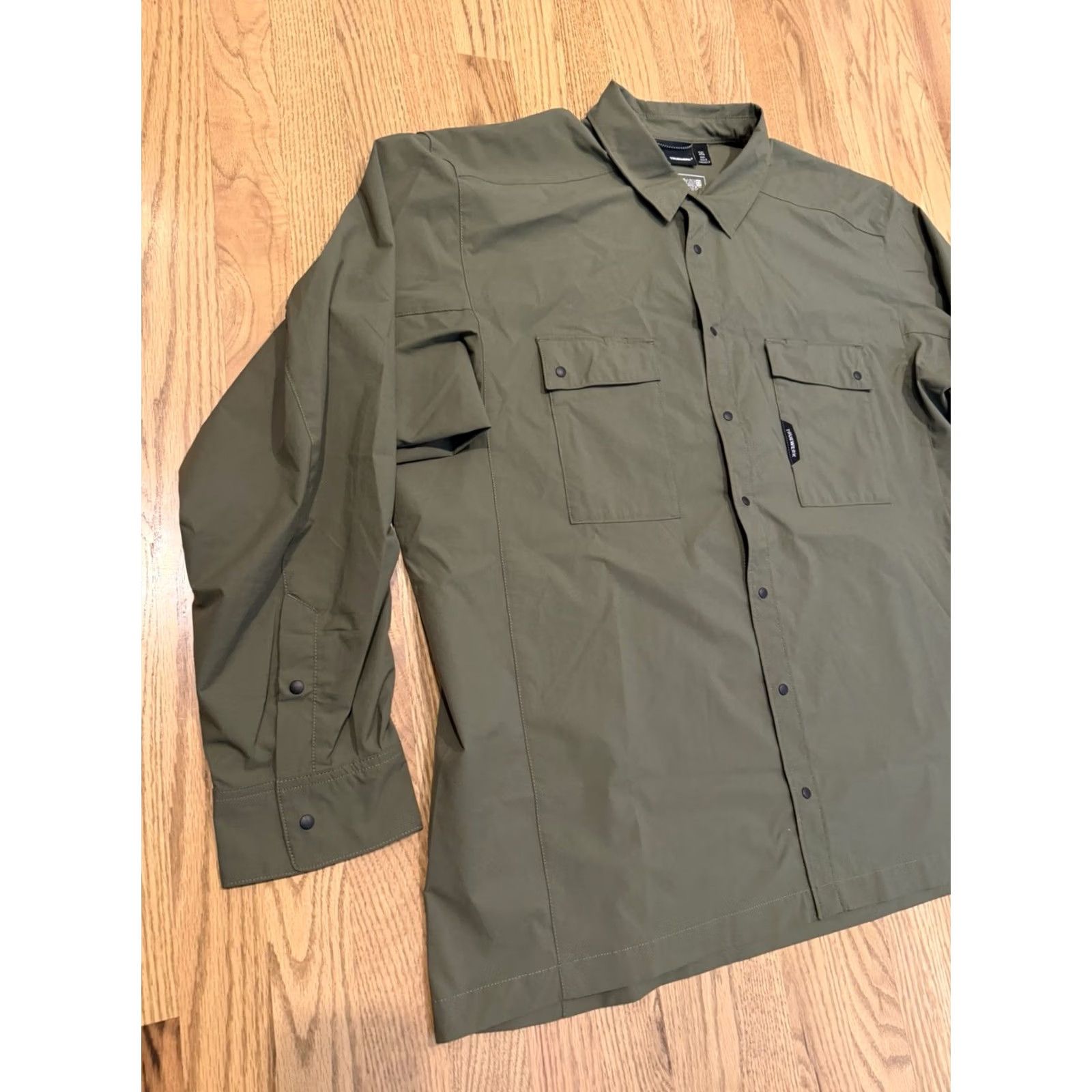 Vintage Truewerk Cloud Shirt Men 3XL Long Sleeve Button-Up Green Lightweight Pockets Breathable Solid Work Shirt Mens Big & Tall Size US XXL / EU 58 / 5 - 5 Thumbnail