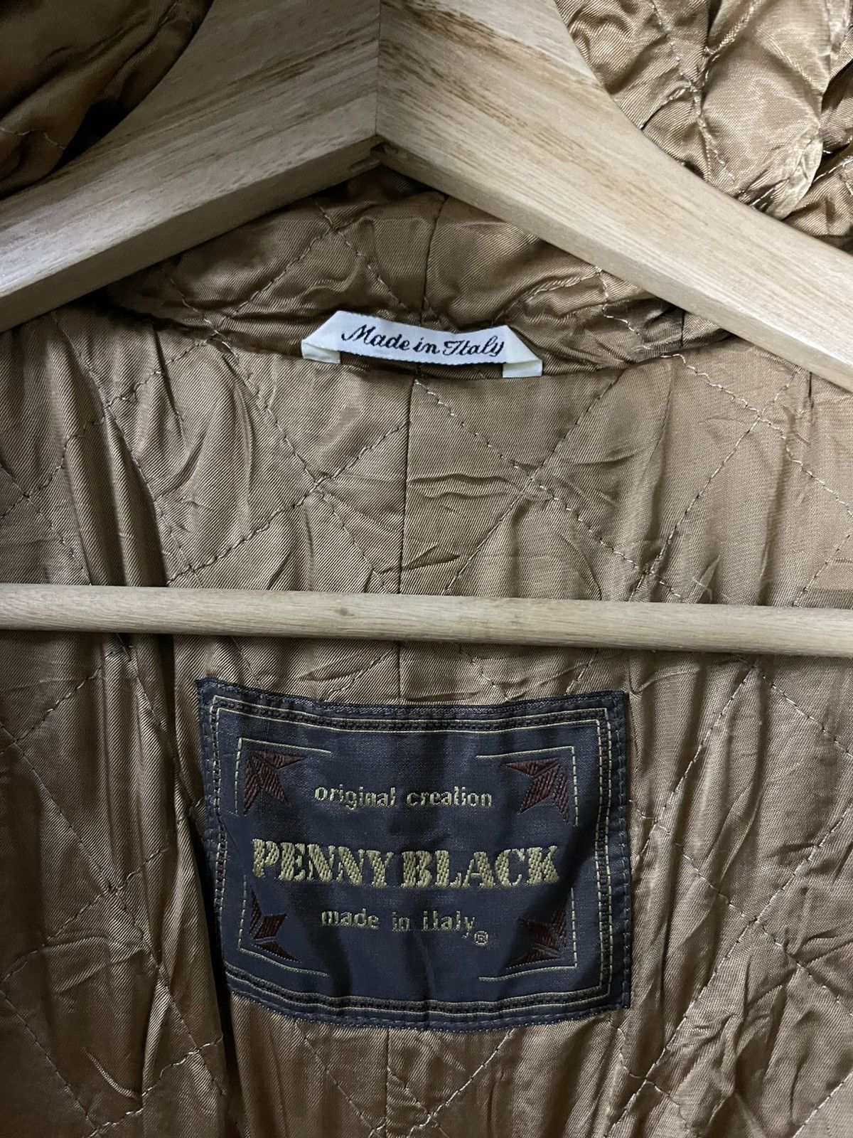 Vintage PENNY BLACK Wool Jacket fur-Trimmed Hood italy Size US XL / EU 56 / 4 - 13 Thumbnail
