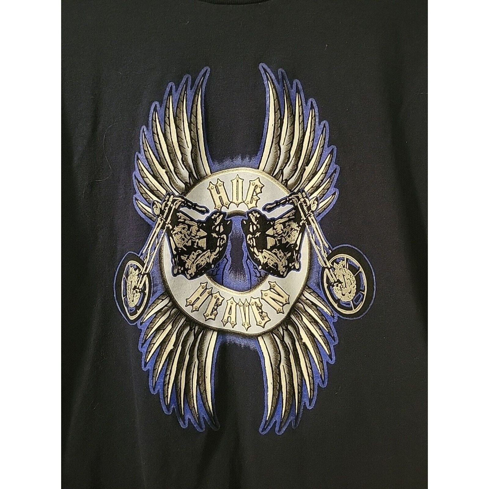 Other Harley Hog Heaven Angel Wing TShirt Sz LG Athletech Navy Size US L / EU 52-54 / 3 - 9 Thumbnail