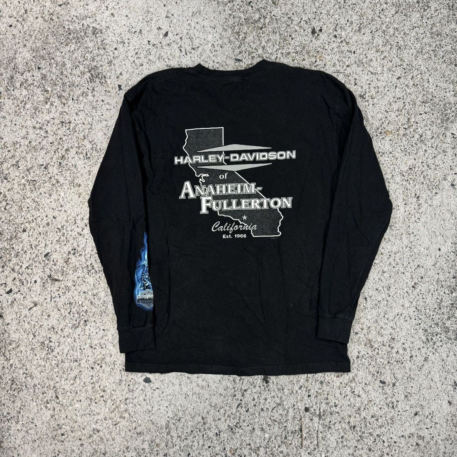 Harley Faded Clown Blue Flame Longsleeve ERD Grunge Chrome