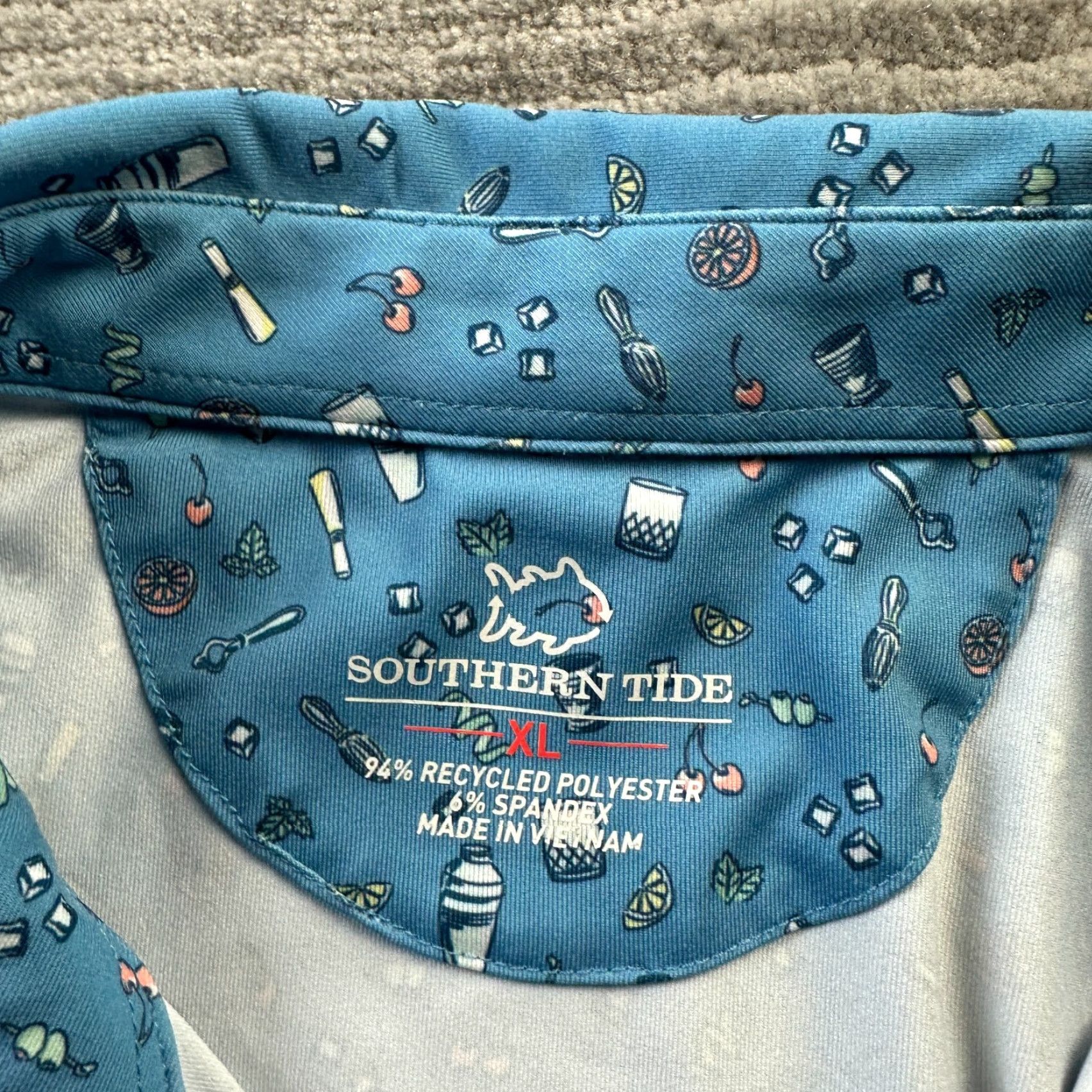 Southern Tide Southern Tide Polo Shirt Mens Extra Large All Over Print Golf Performance Size US XL / EU 56 / 4 - 6 Thumbnail