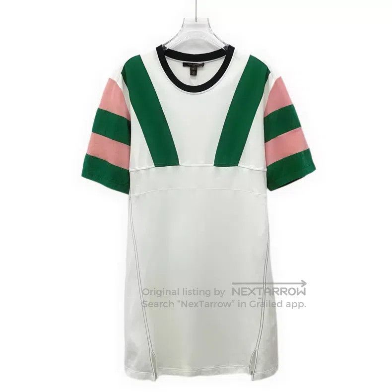 Louis Vuitton Louis Vuitton White striped cotton round neck short sleeve Size M / US 6-8 / IT 42-44 - 1 Thumbnail